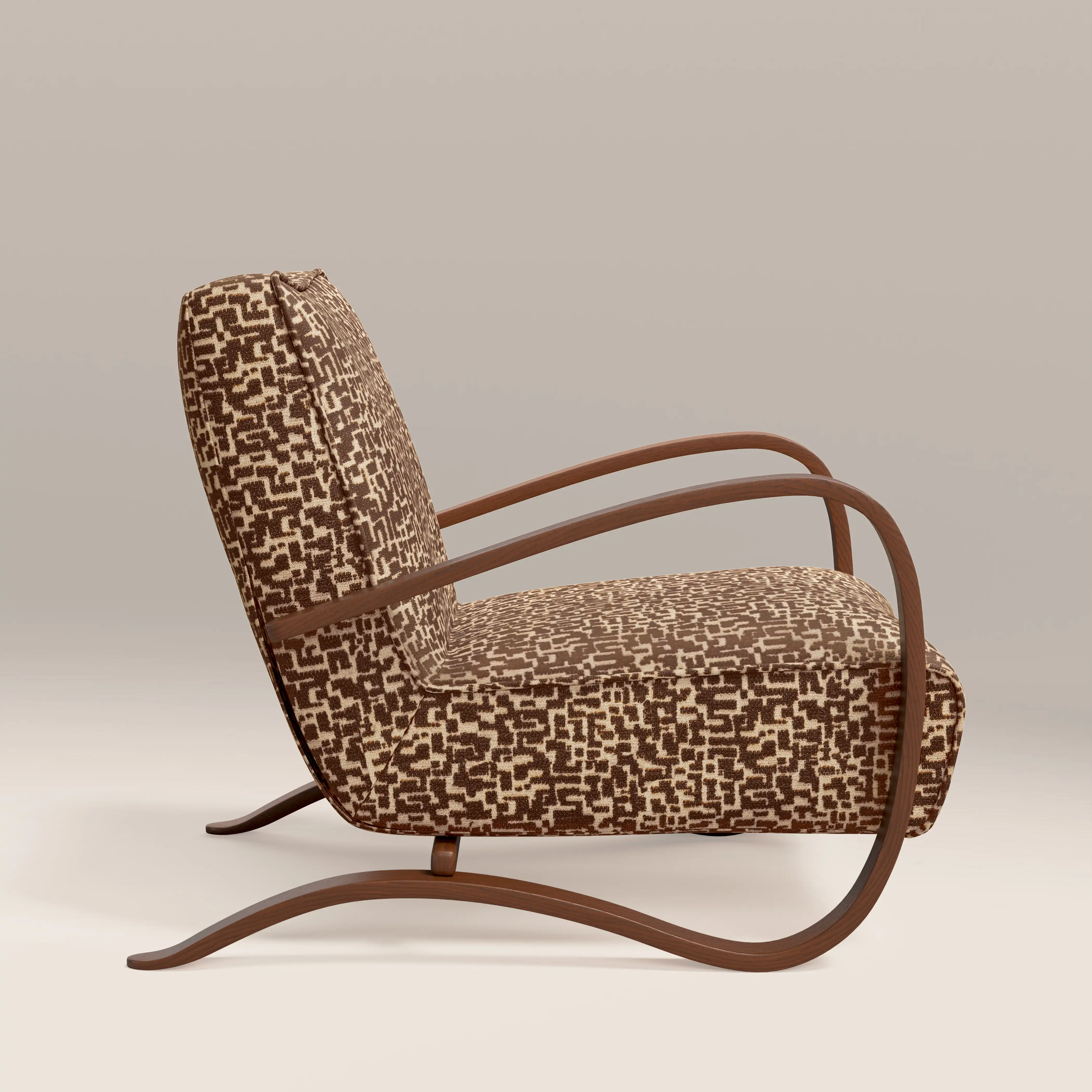 Ada Accent Chair | Ochre Maze Boucle & Walnut - Image 4