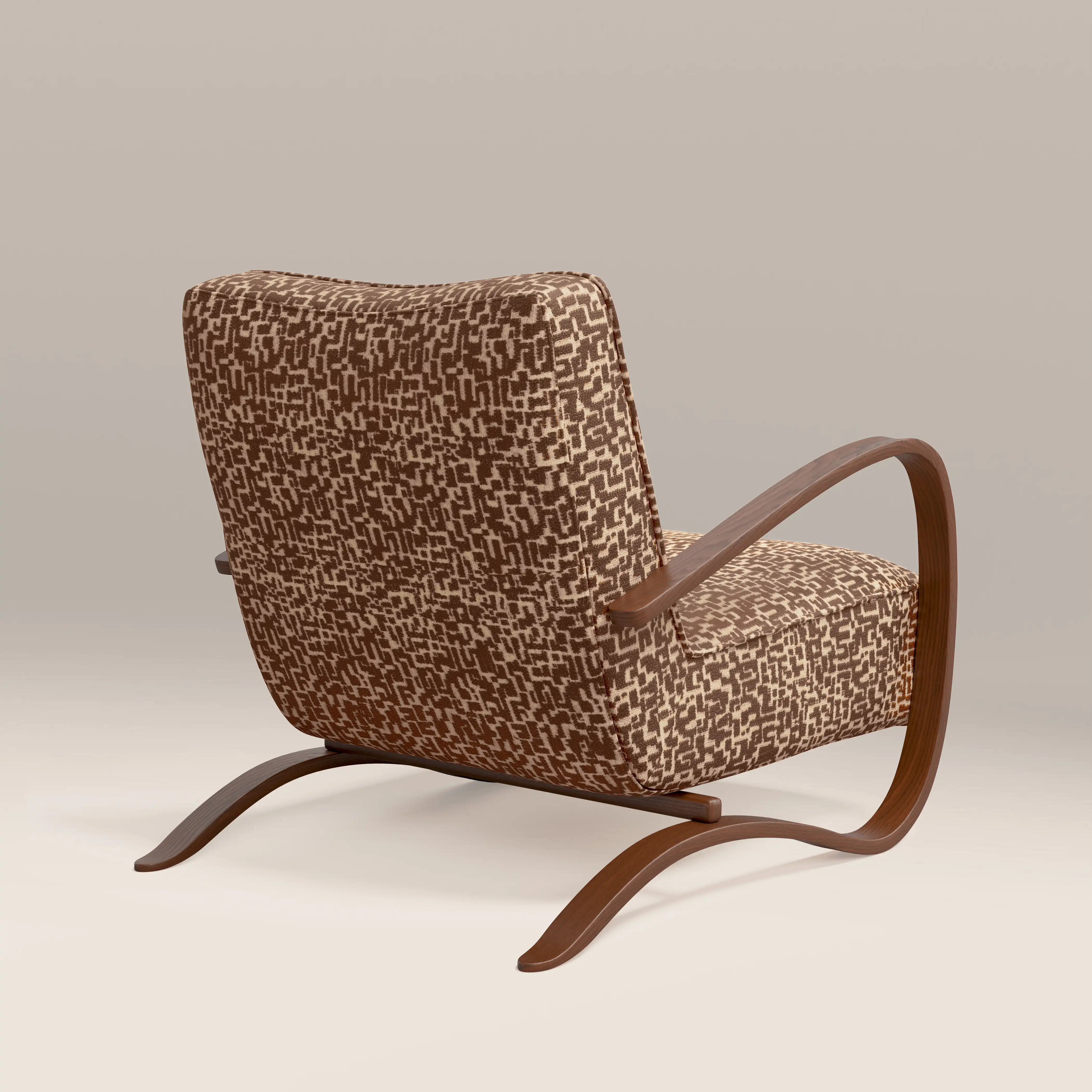 Ada Accent Chair | Ochre Maze Boucle & Walnut - Image 5