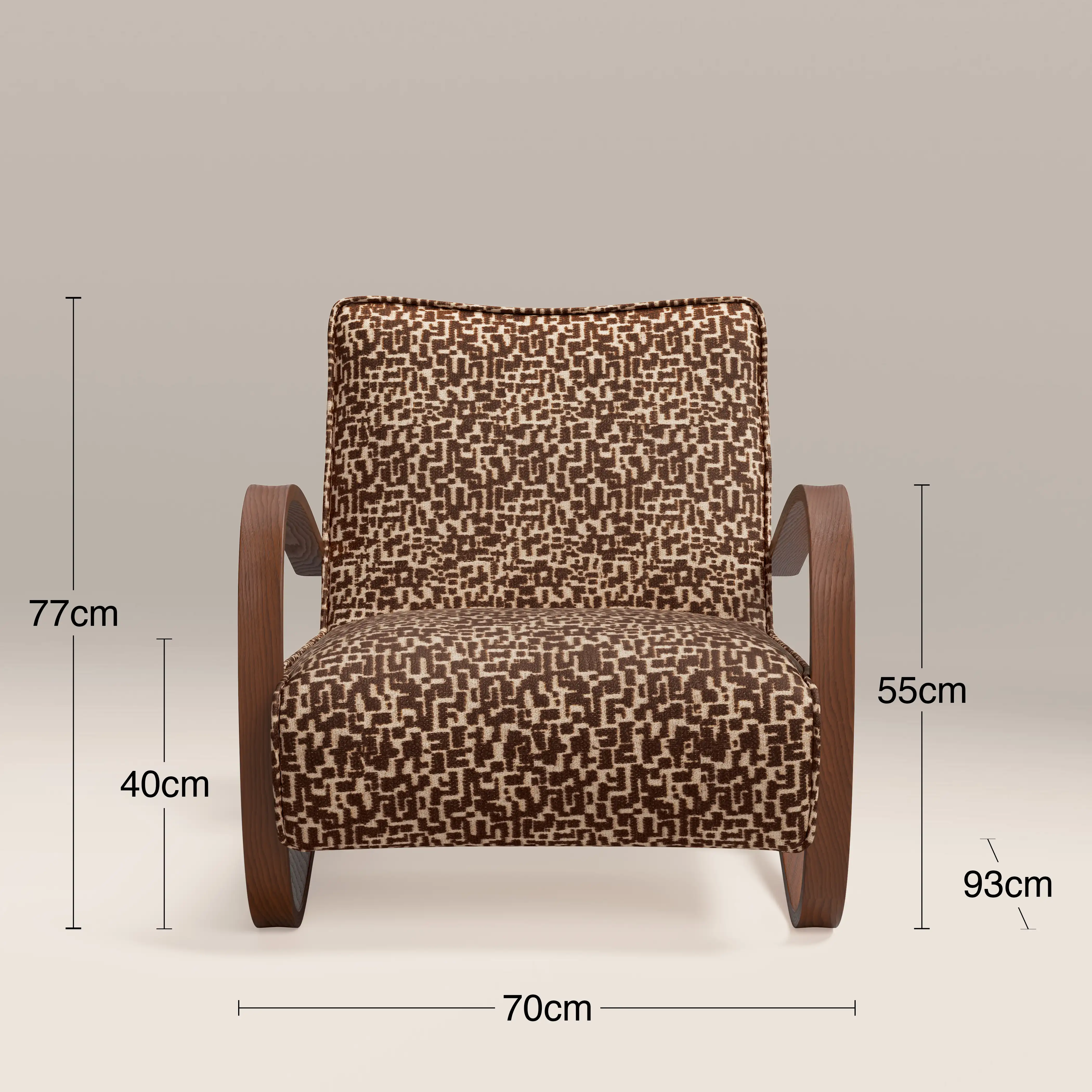 Ada Accent Chair | Ochre Maze Boucle & Walnut - Image 7
