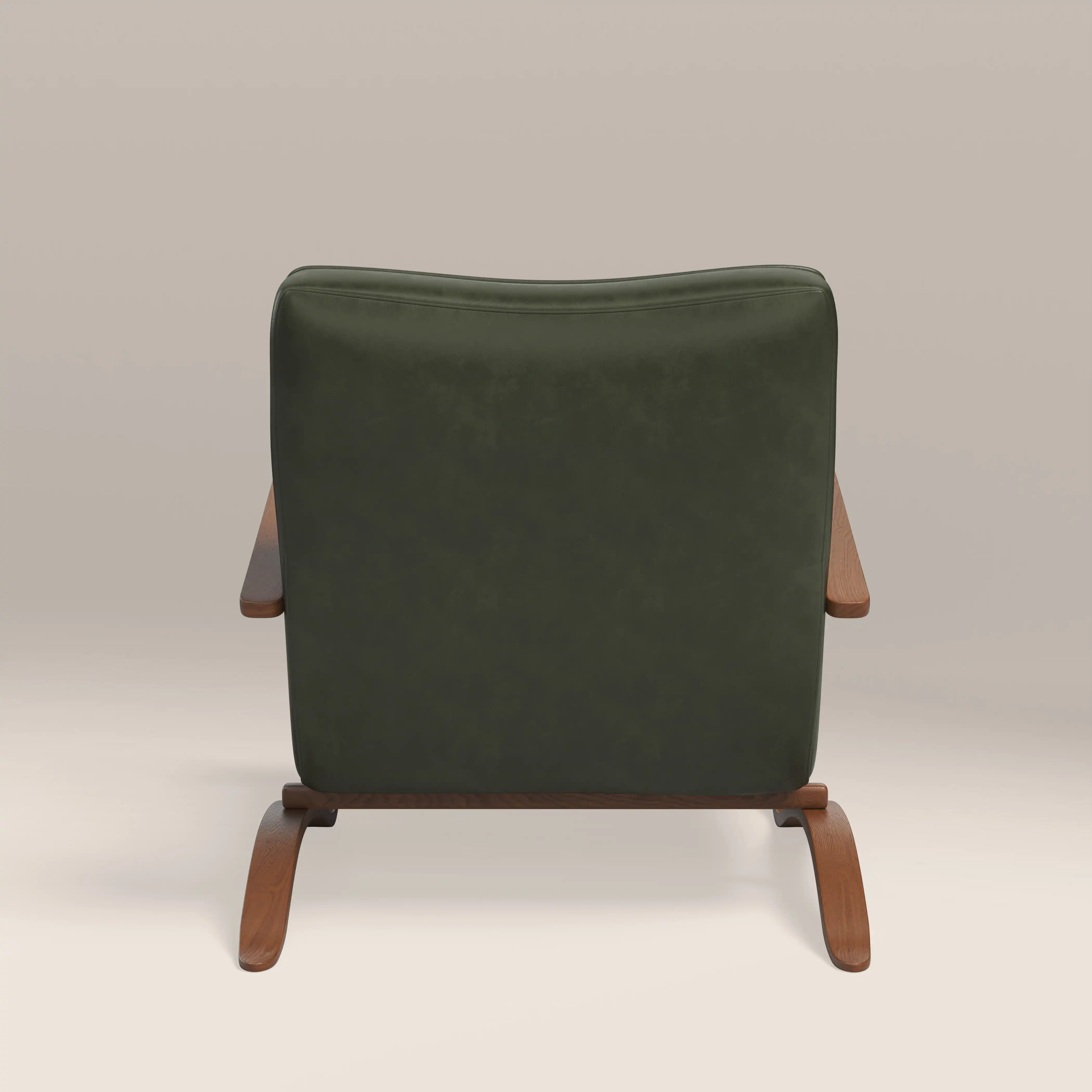 Ada Accent Chair | Vintage Green Faux Leather & Walnut - Image 7