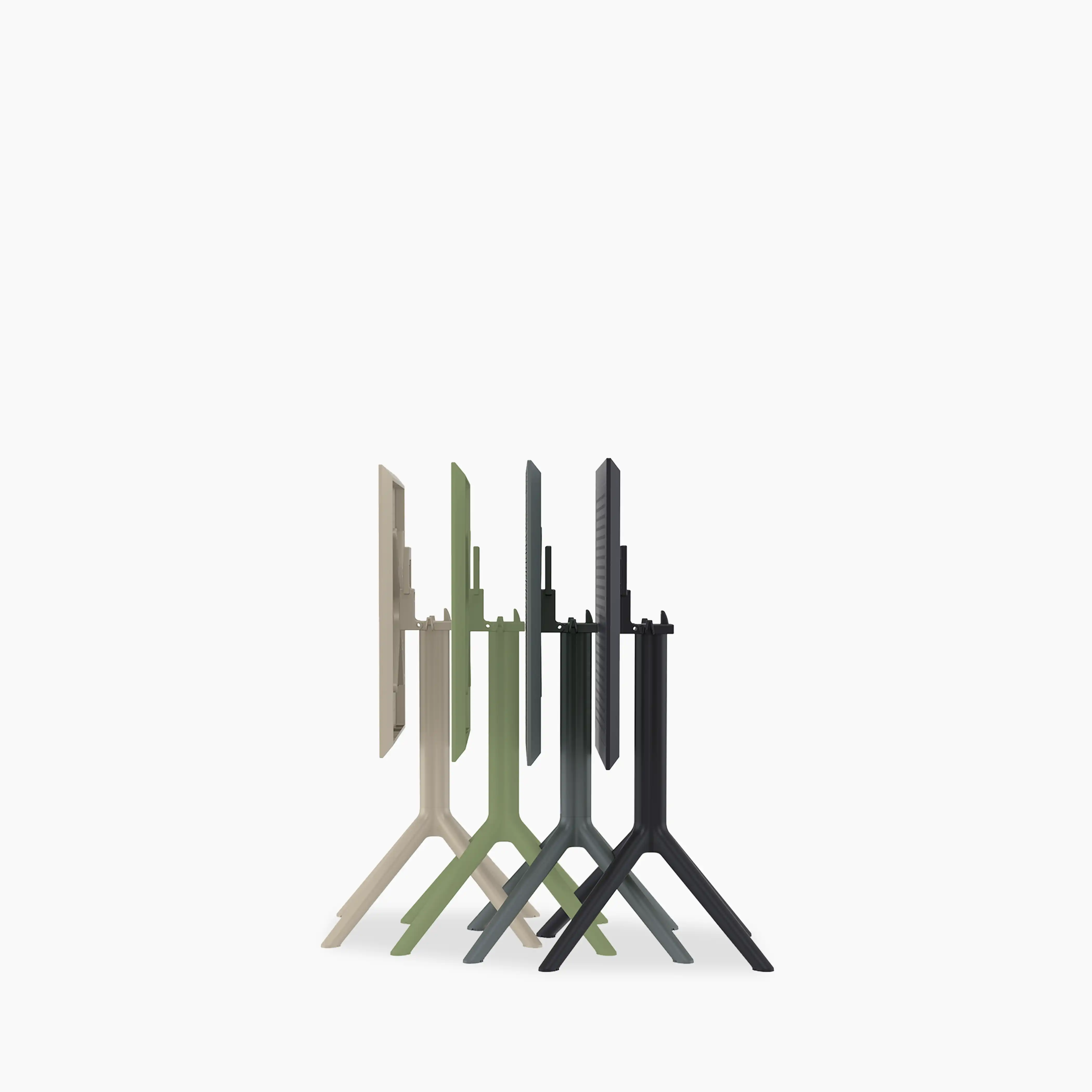 Aiden 4 Seat Square Folding Cafe Table | Dark Grey & Grey - Image 5