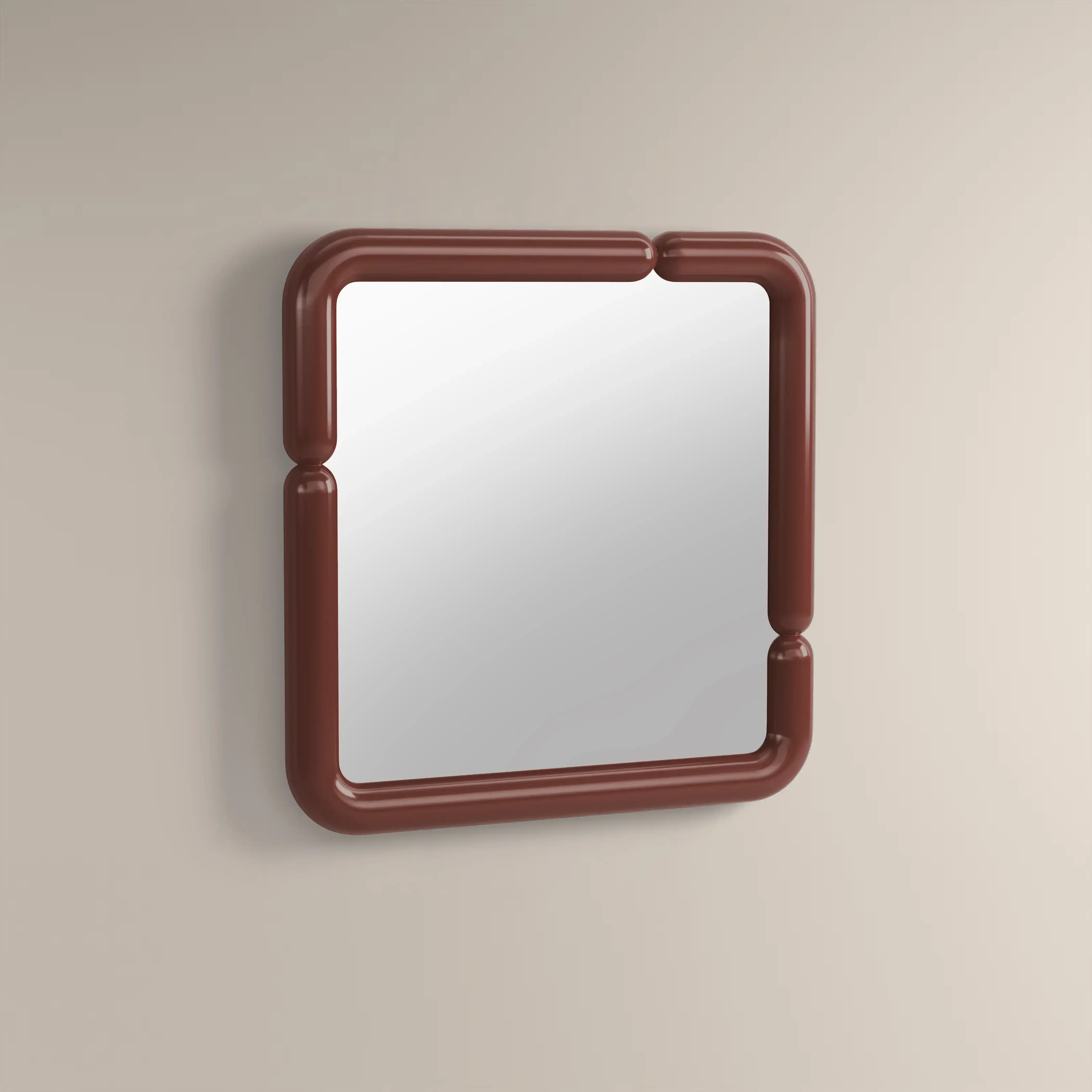 Alana Wall Mirror, 90 cm | High Gloss Burgundy - Image 2