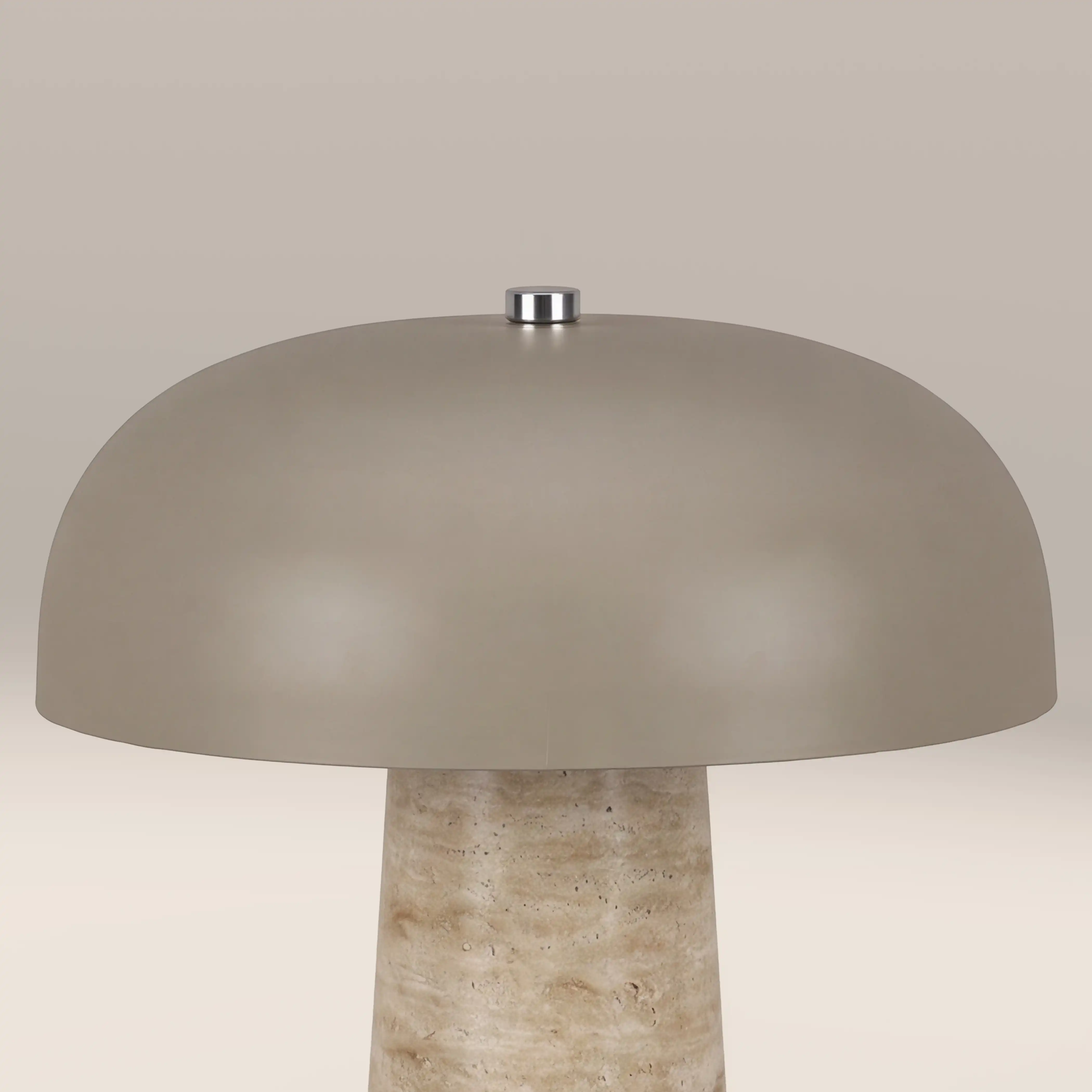 Albany Table Lamp | Natural Travertine & Taupe - Image 4