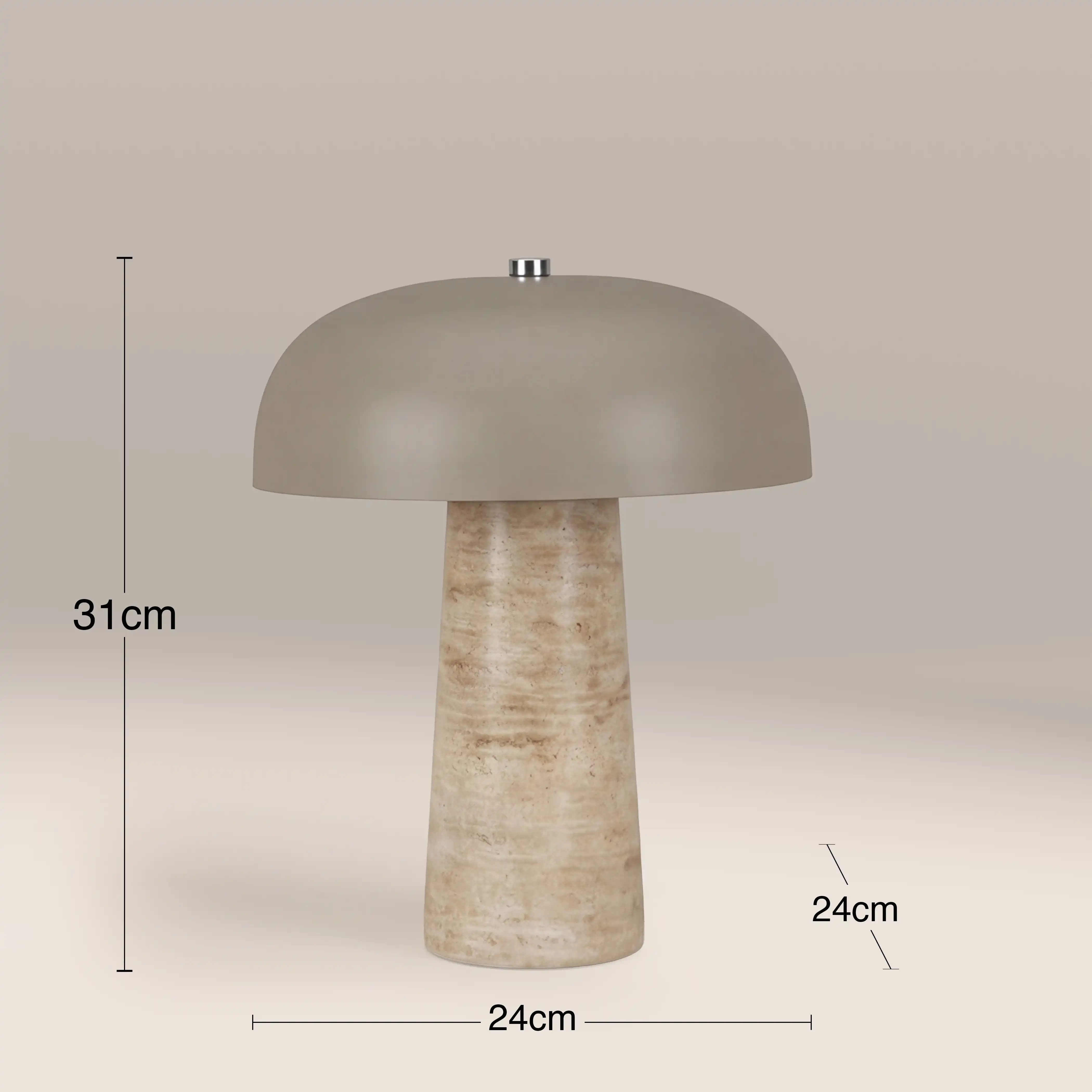 Albany Table Lamp | Natural Travertine & Taupe - Image 5
