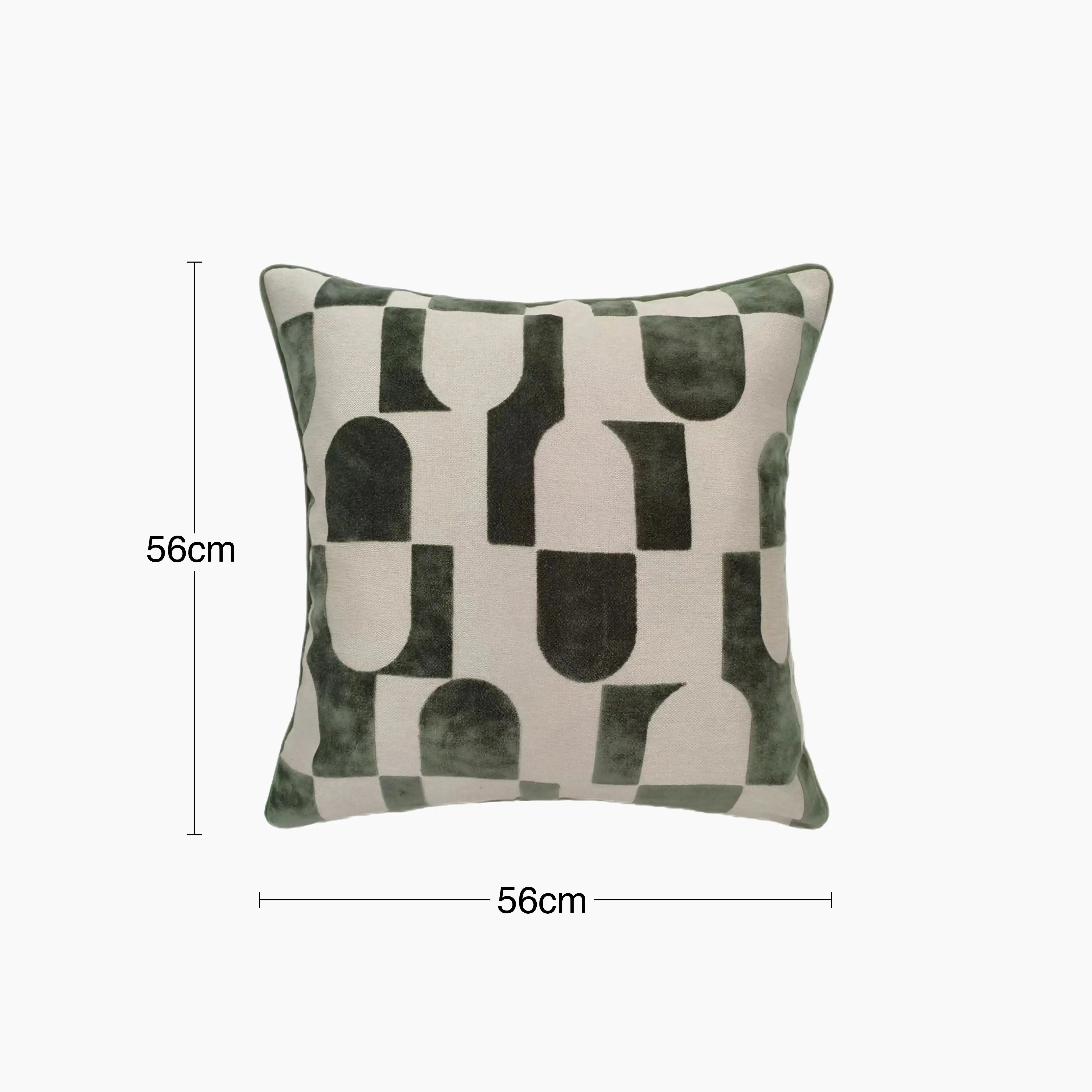 Alonzo Large Square Velvet Cushion | Sage Green - Image 2