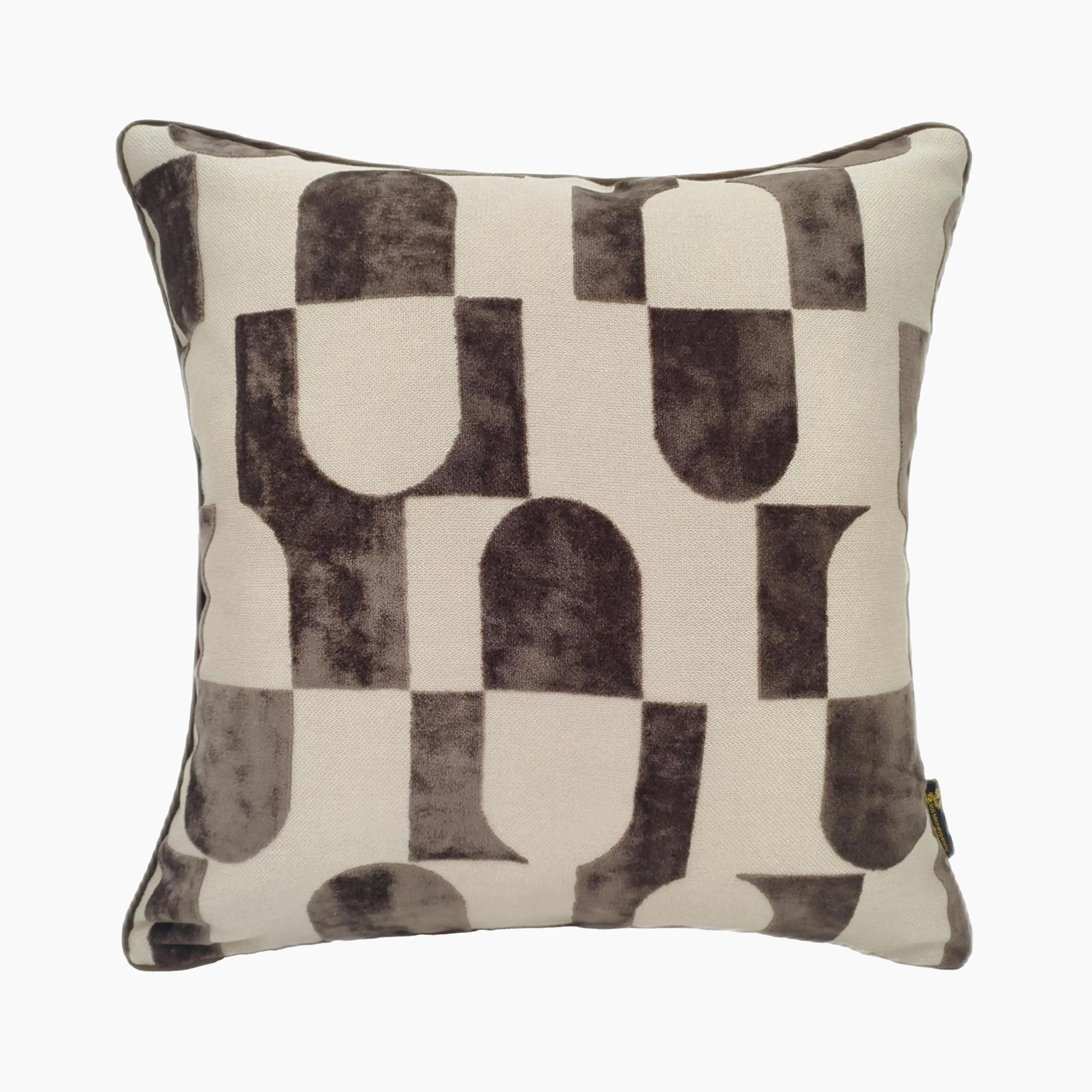 Alonzo Square Velvet Cushion | Chocolate Brown