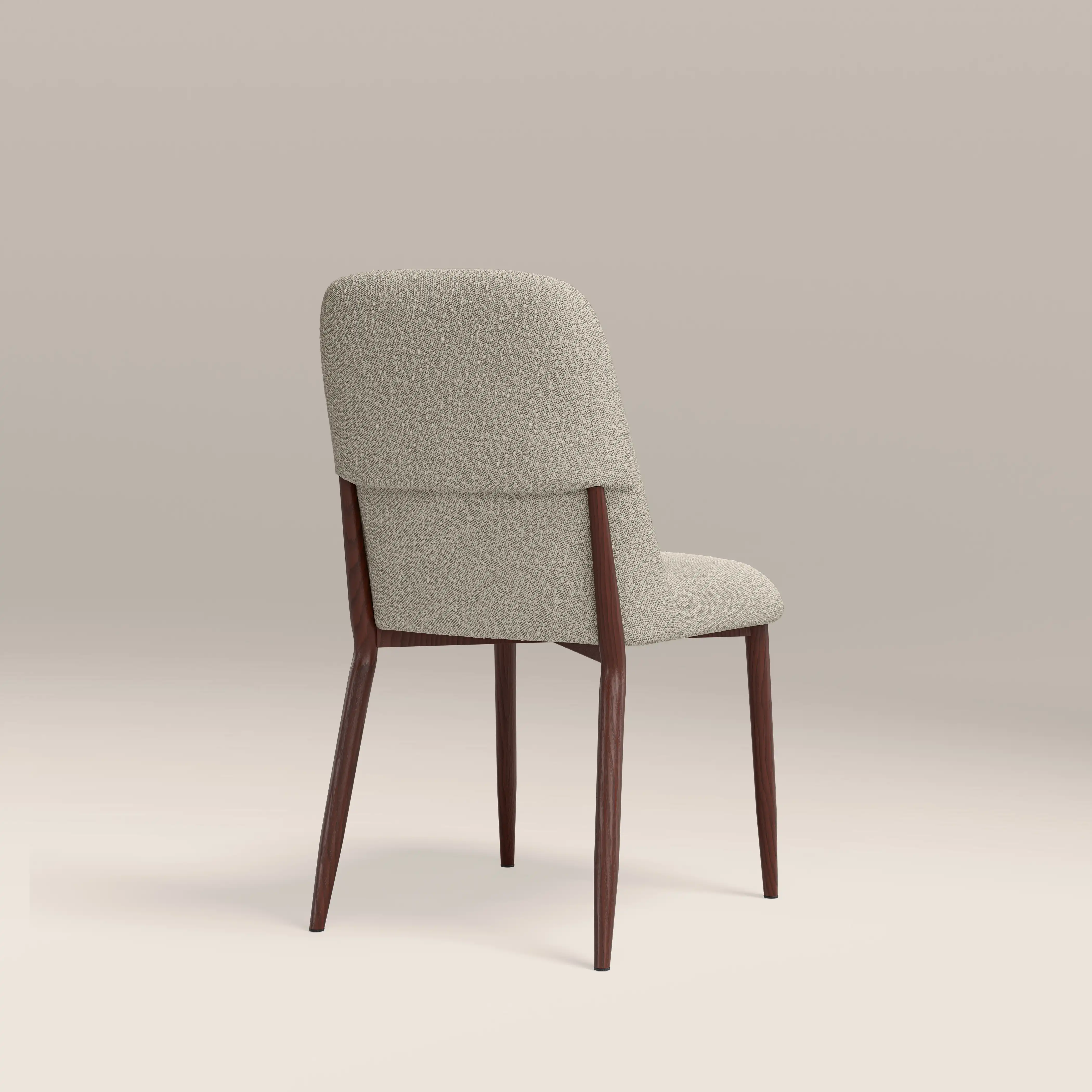 Oberon Storage Ottoman | Speckled Stone Sustainable Boucle & Walnut - Image 3