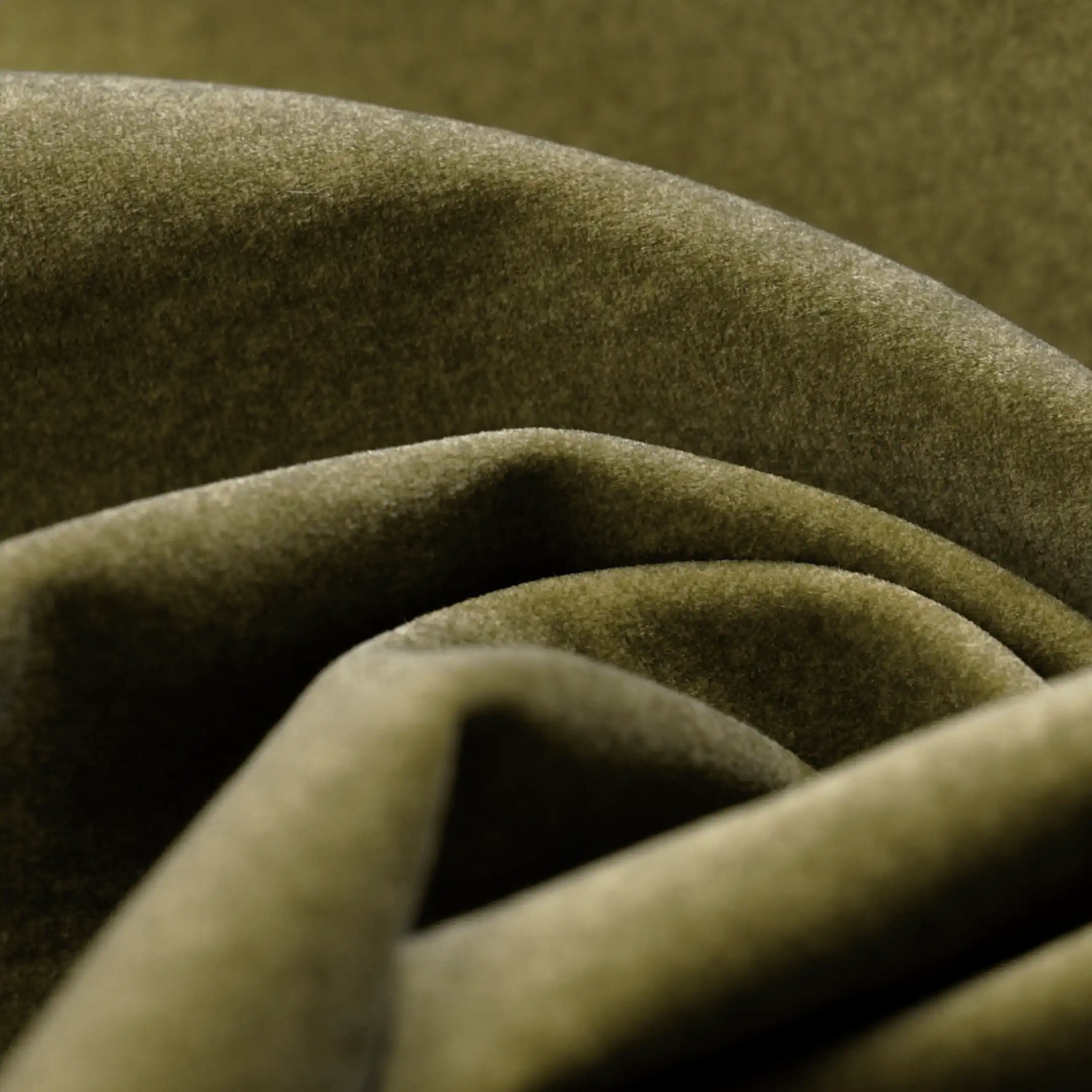 Cassius Carver Dining Chair | Moss Green Sustainable Mohair Velvet & Walnut - Image 3