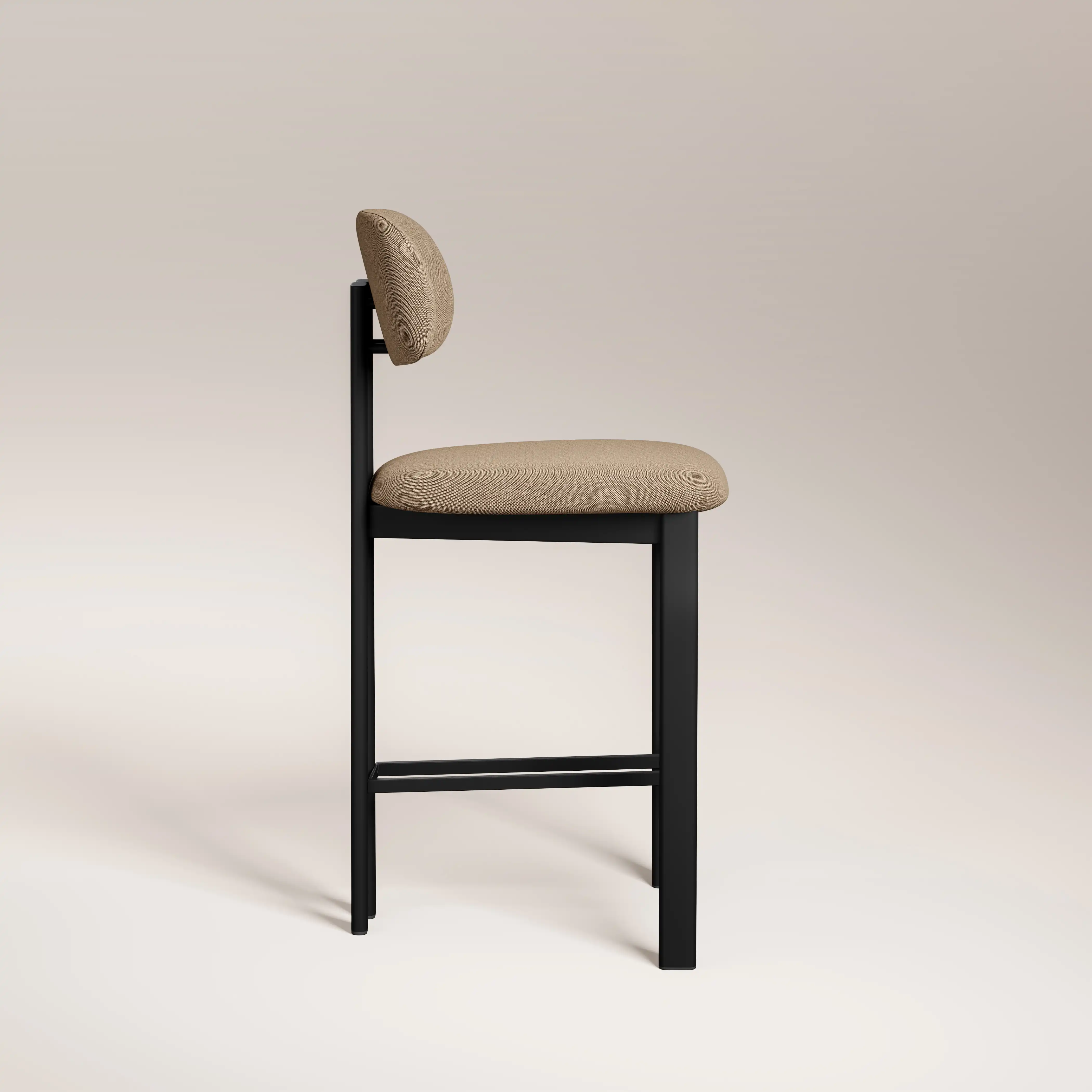 Arbor Kitchen Stool | Latte Sustainable Fabric & Black - Image 5