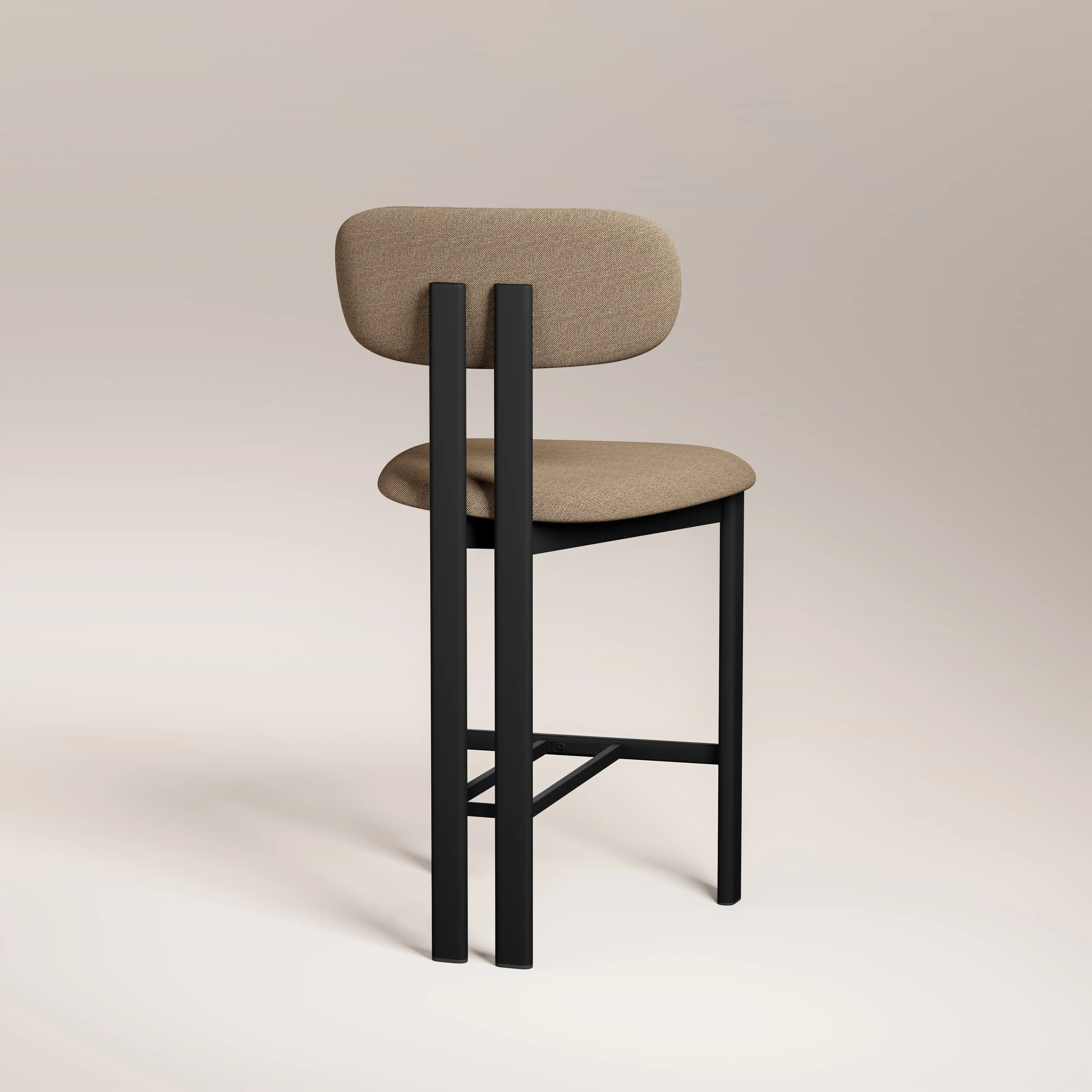 Arbor Kitchen Stool | Latte Sustainable Fabric & Black - Image 6