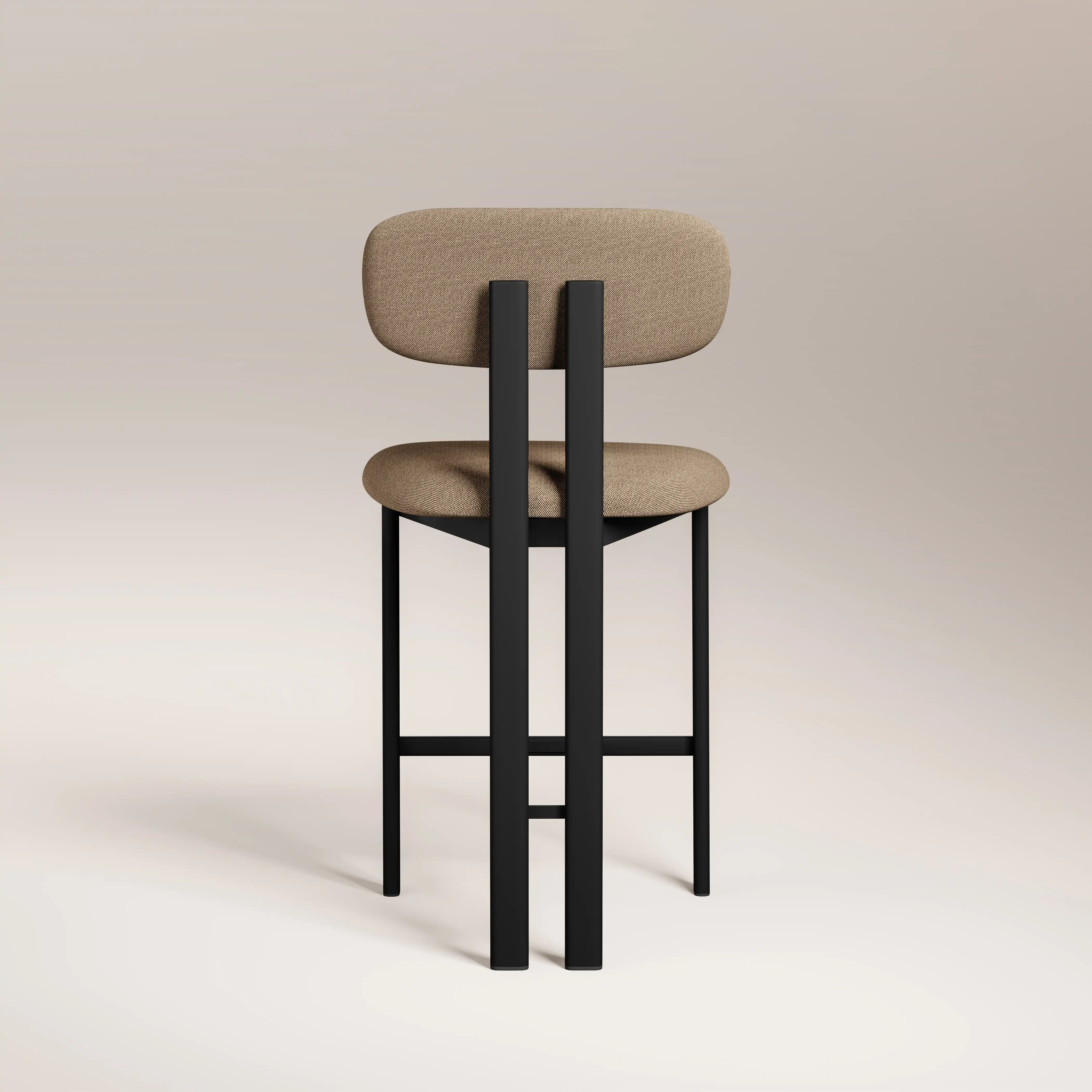 Arbor Kitchen Stool | Latte Sustainable Fabric & Black - Image 7