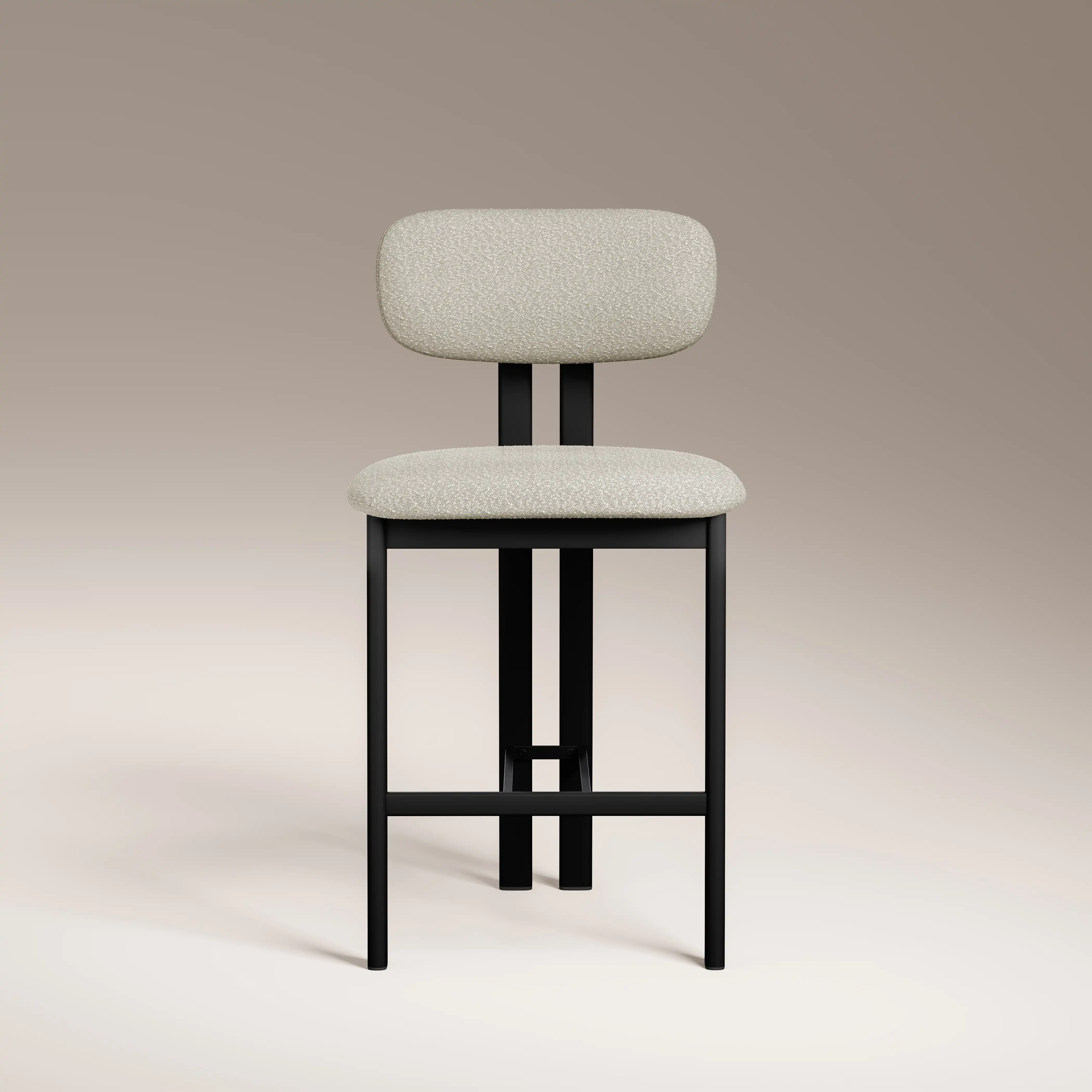 Arbor Kitchen Stool | Speckled Stone Sustainable Boucle & Black - Image 3