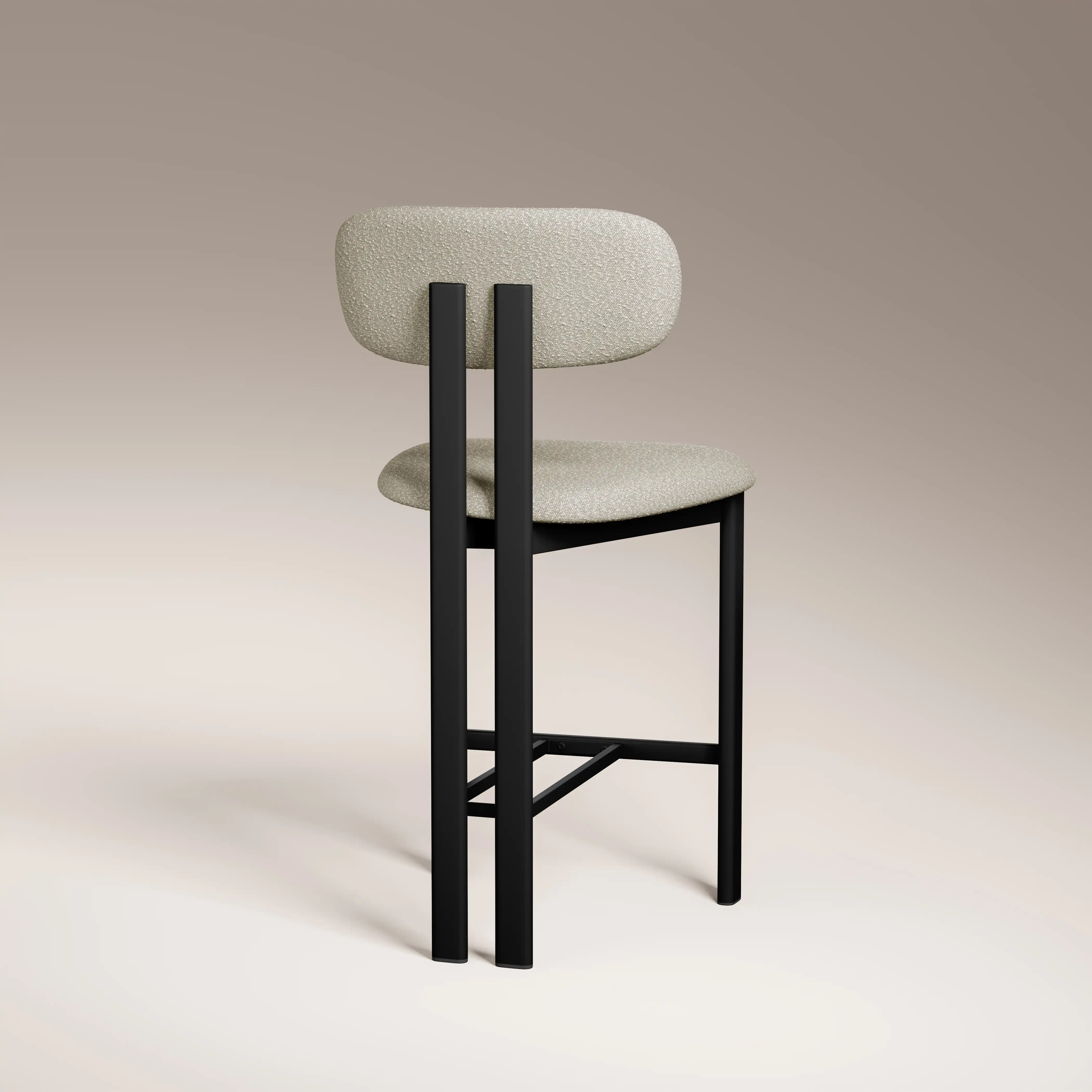 Arbor Kitchen Stool | Speckled Stone Sustainable Boucle & Black - Image 5