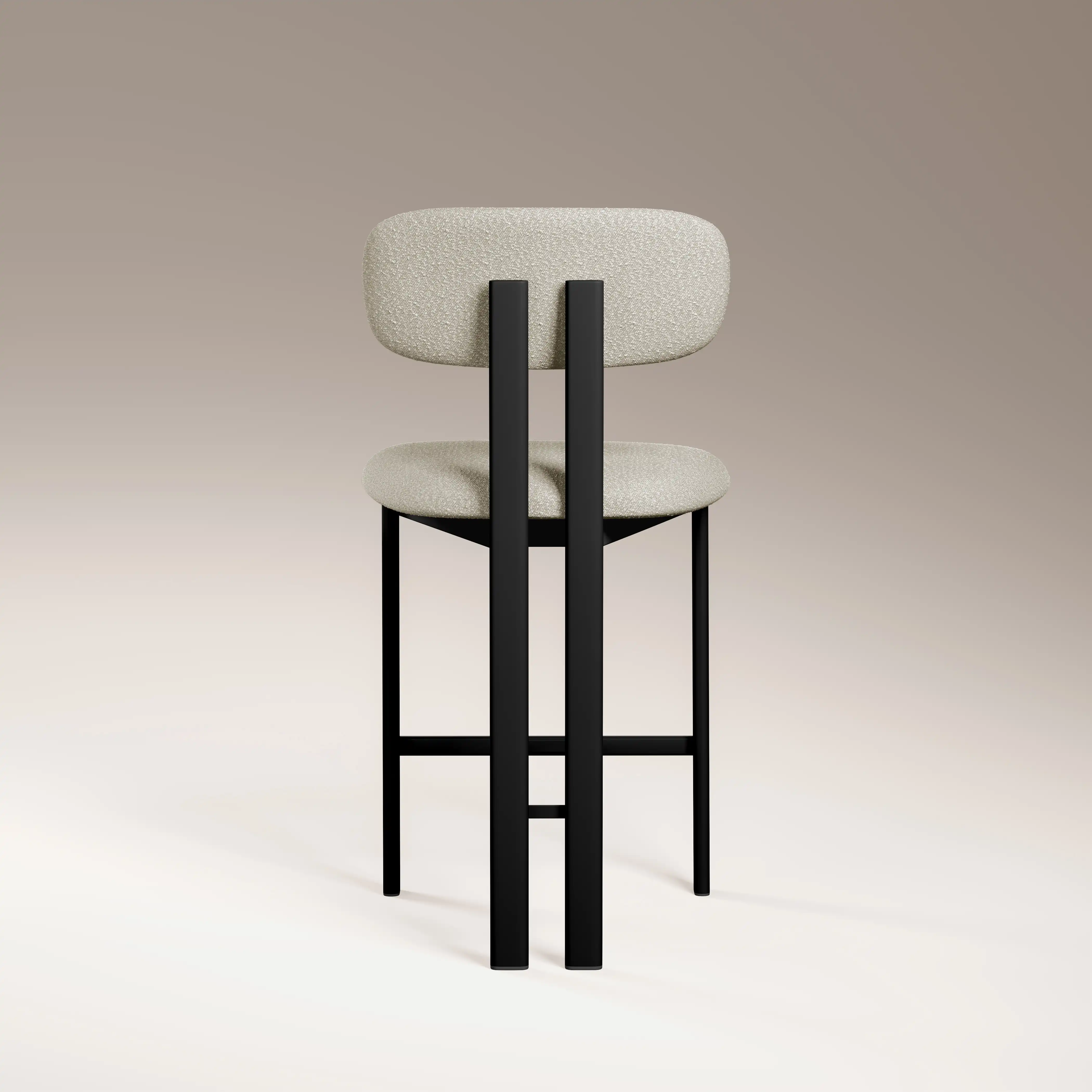 Arbor Kitchen Stool | Speckled Stone Sustainable Boucle & Black - Image 6