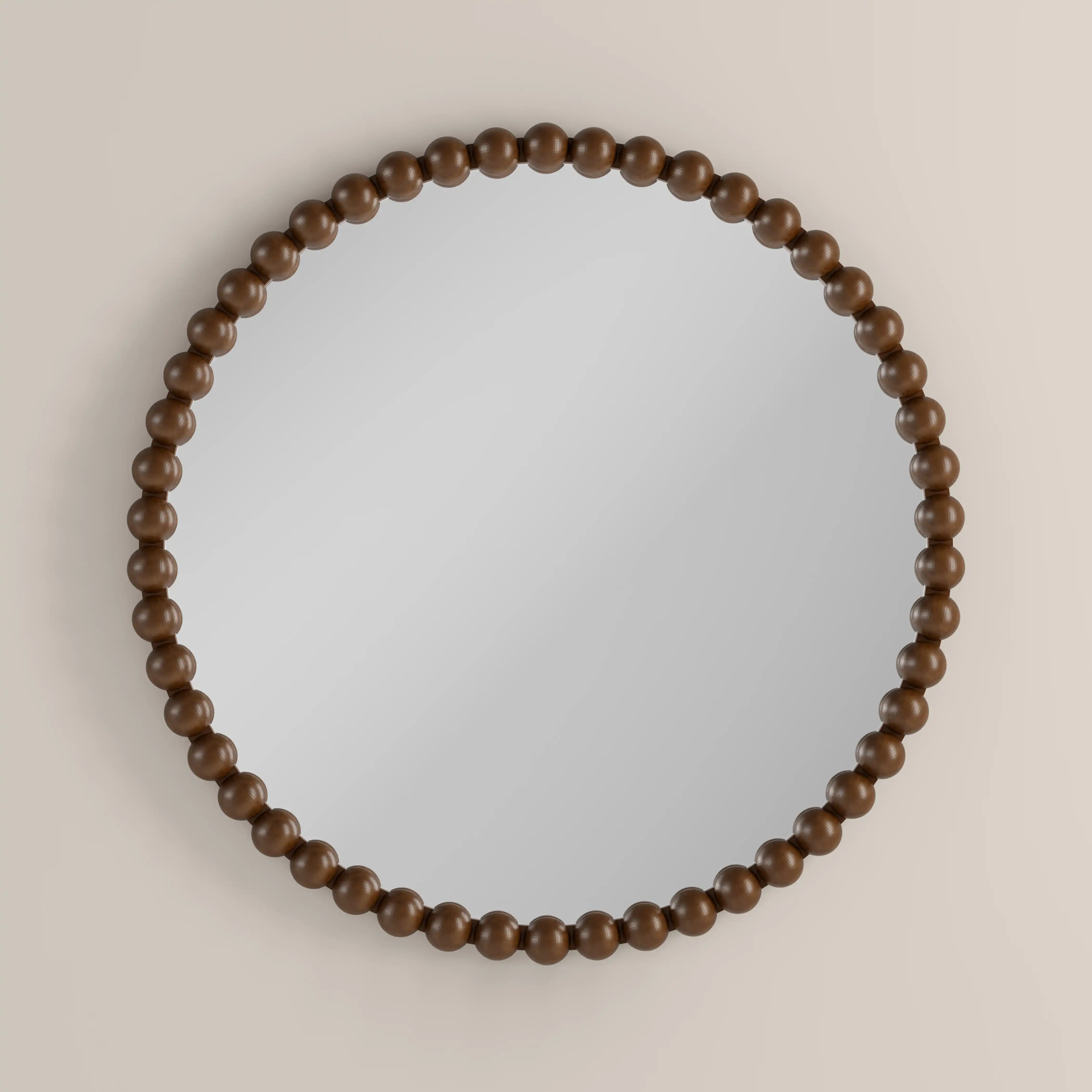 Ashby Round Wall Mirror, 80 cm| Walnut - Image 2