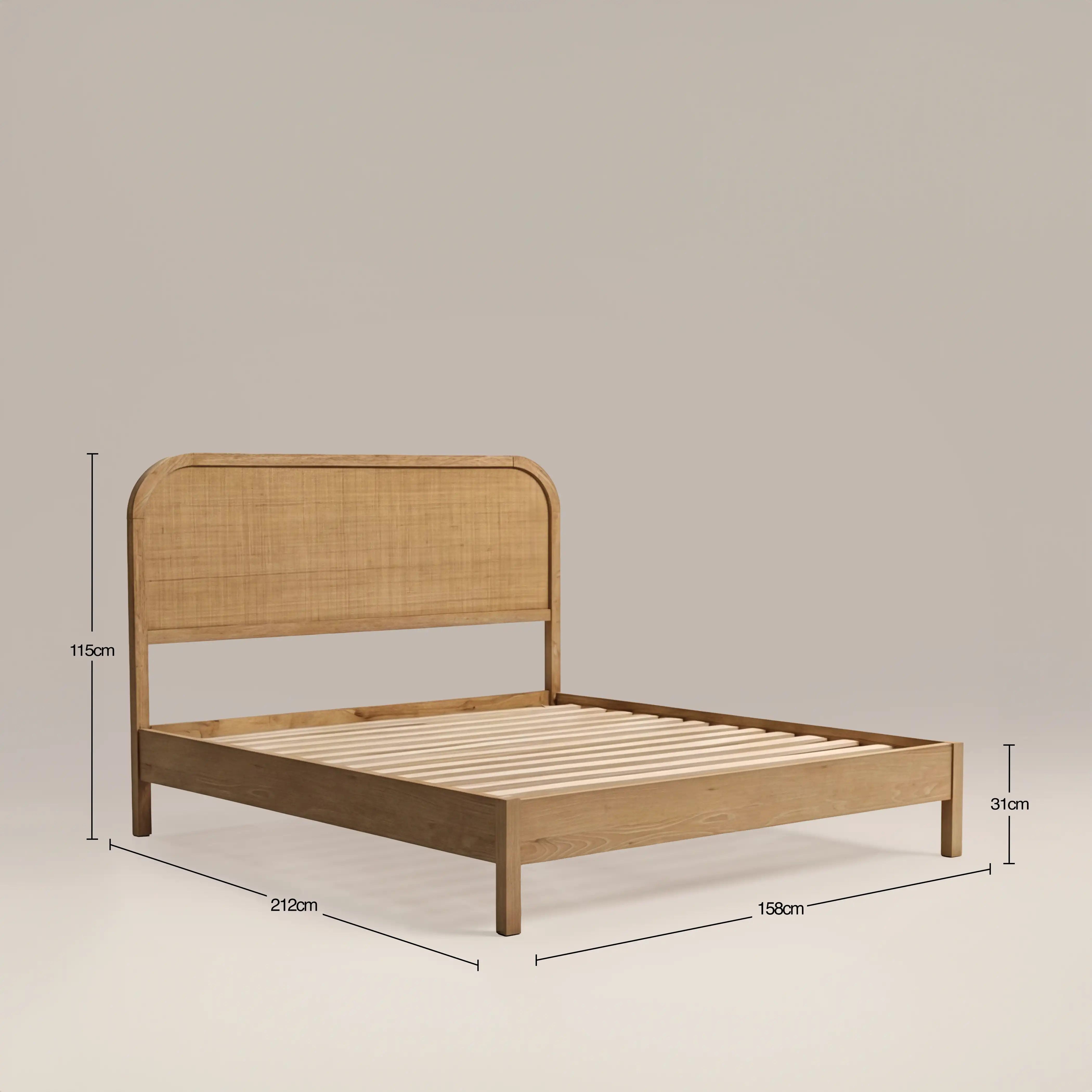 Ashen Wooden King Bed | Oak - Image 4