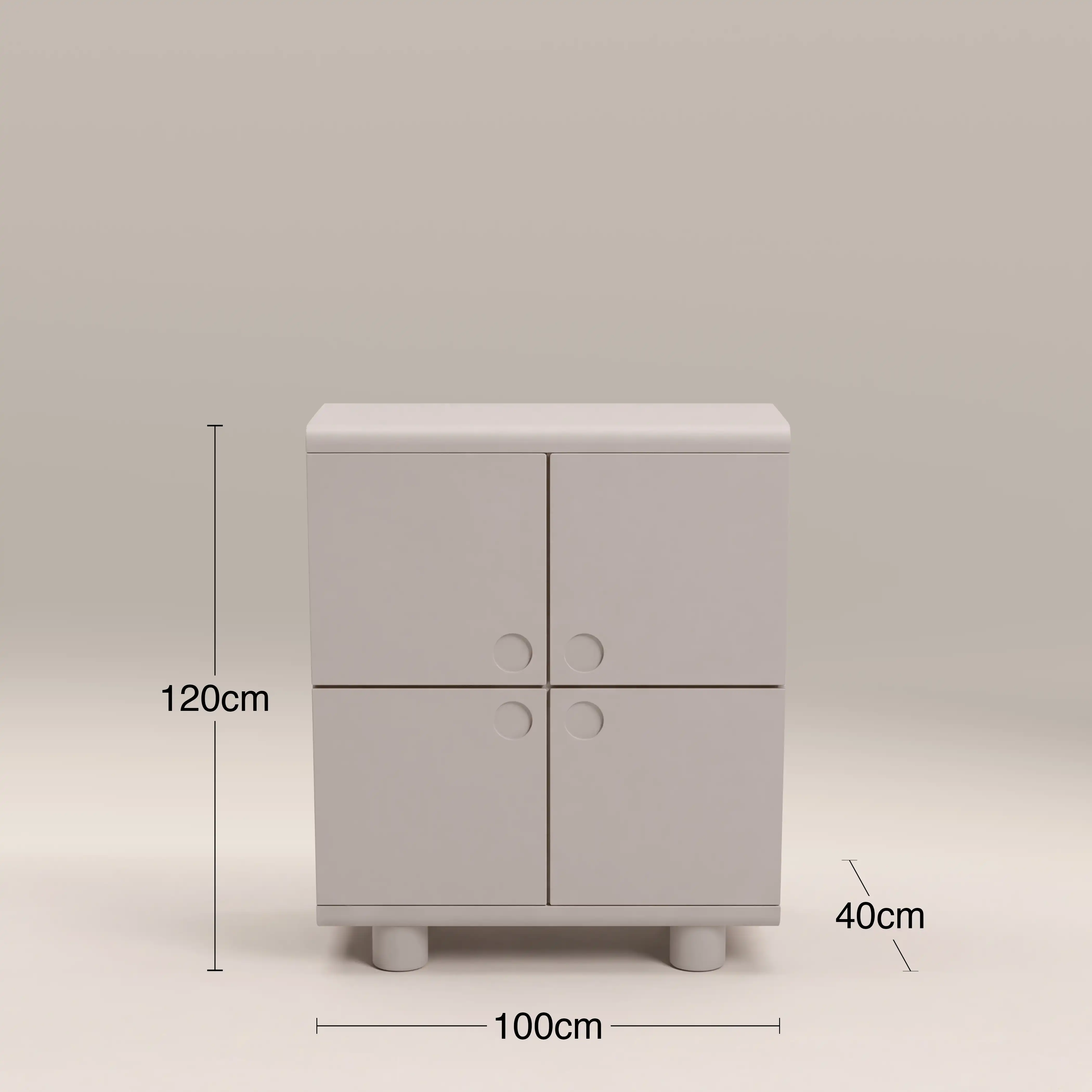 Bera 4 Door Sideboard | Light Grey - Image 6