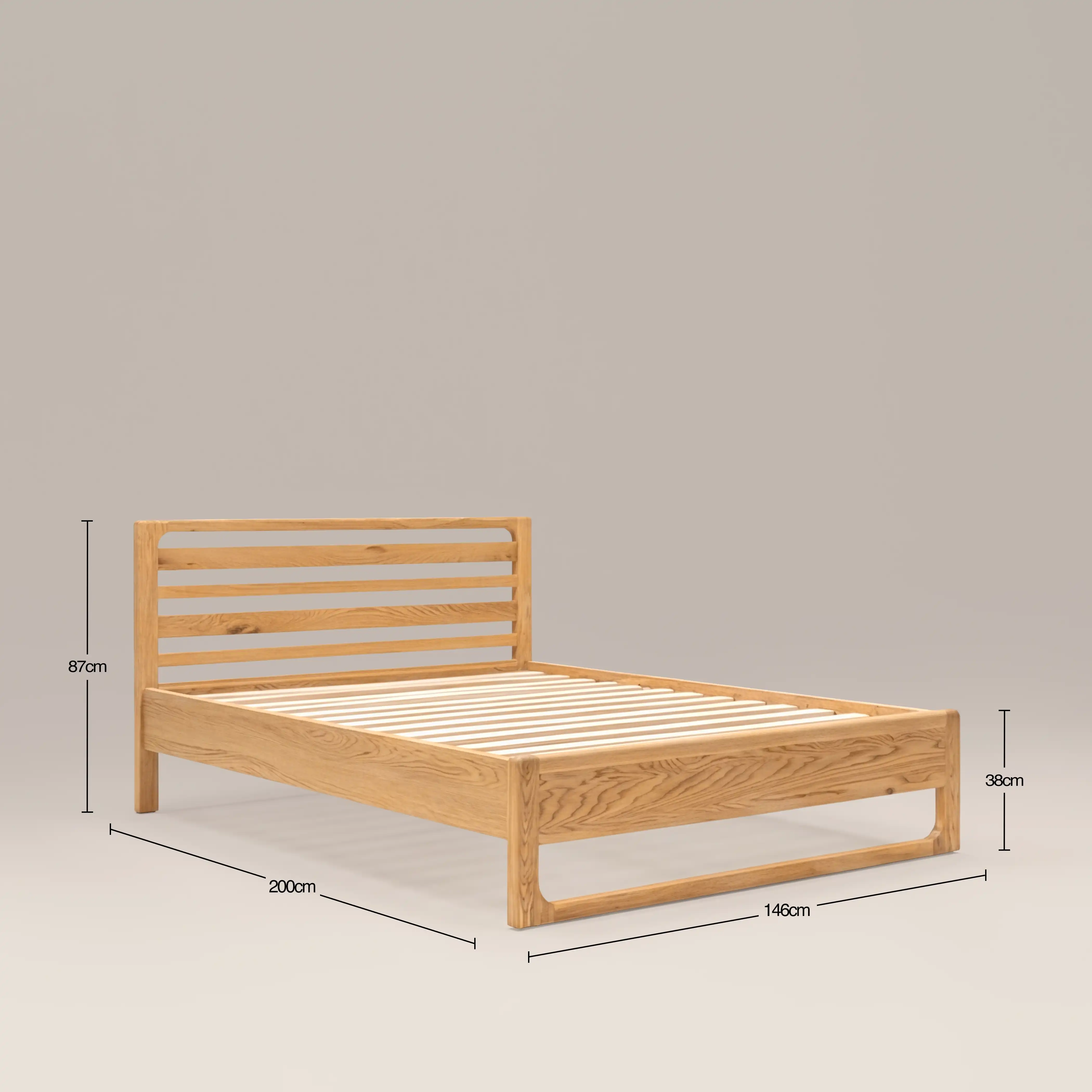 Blair Wooden Double Bed | Oak - Image 4