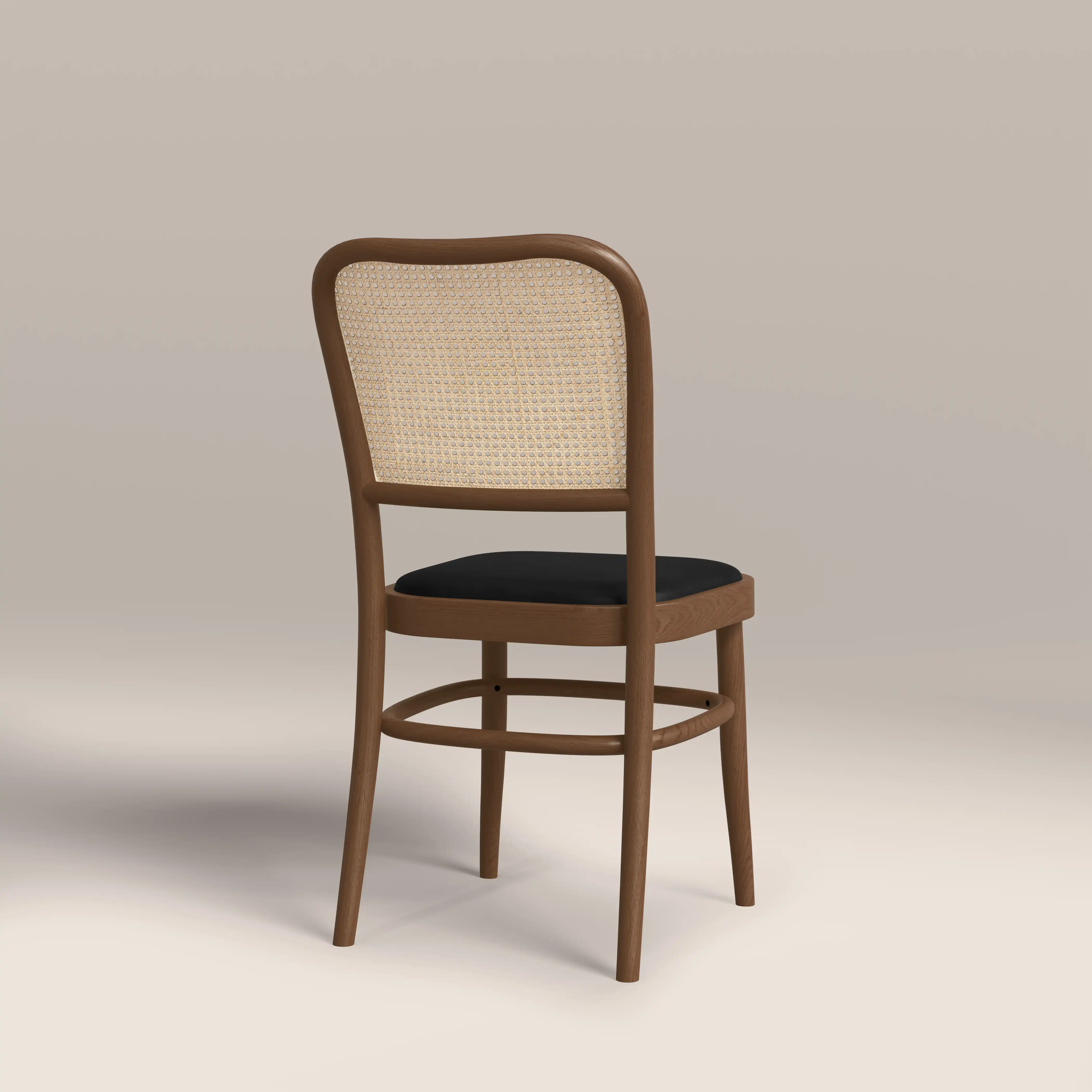 Bourne Wooden Dining Chair | Vintage Black Faux Leather & Walnut - Image 5