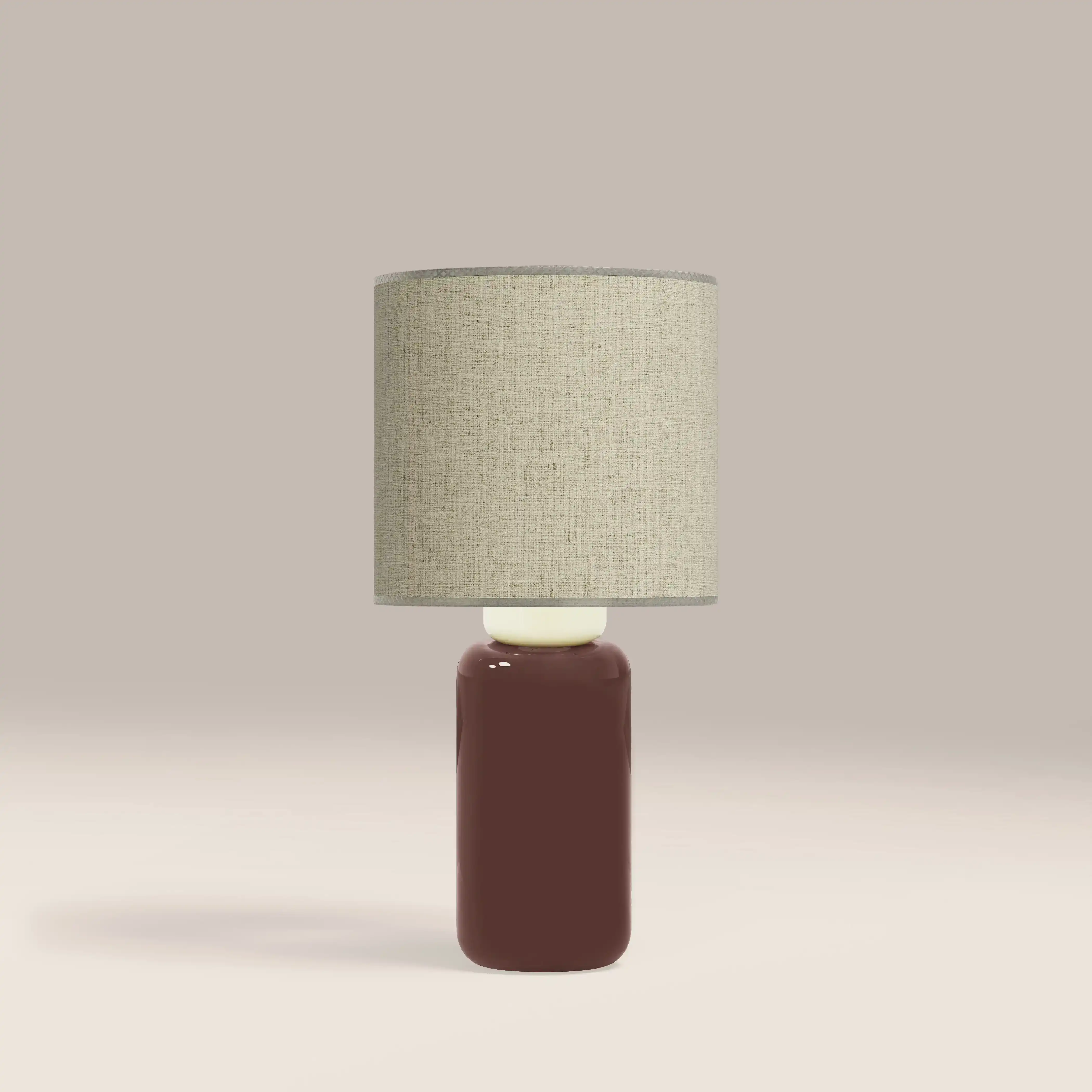 Burford Table Lamp | High Gloss Burgundy & White - Image 2