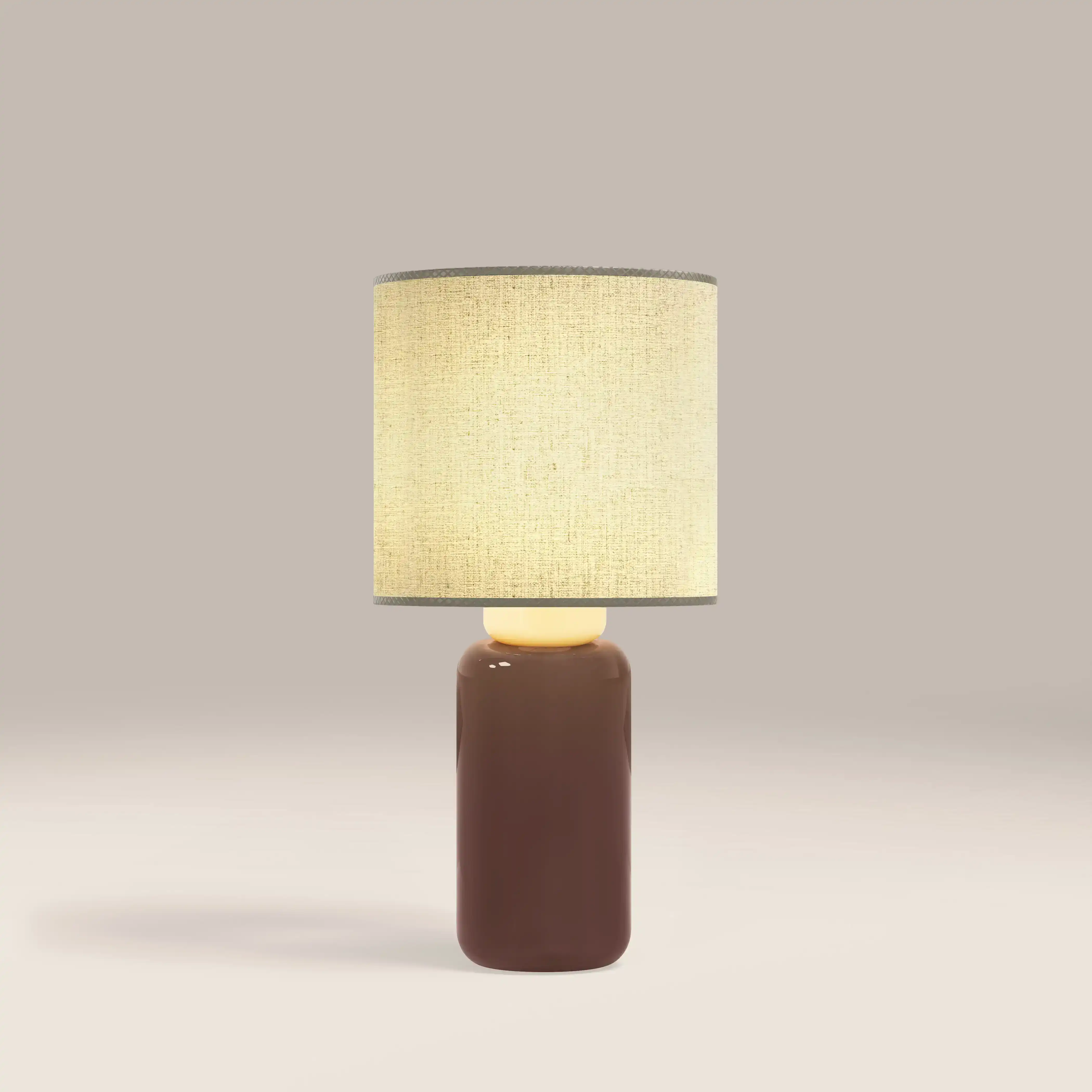 Burford Table Lamp | High Gloss Burgundy & White - Image 3