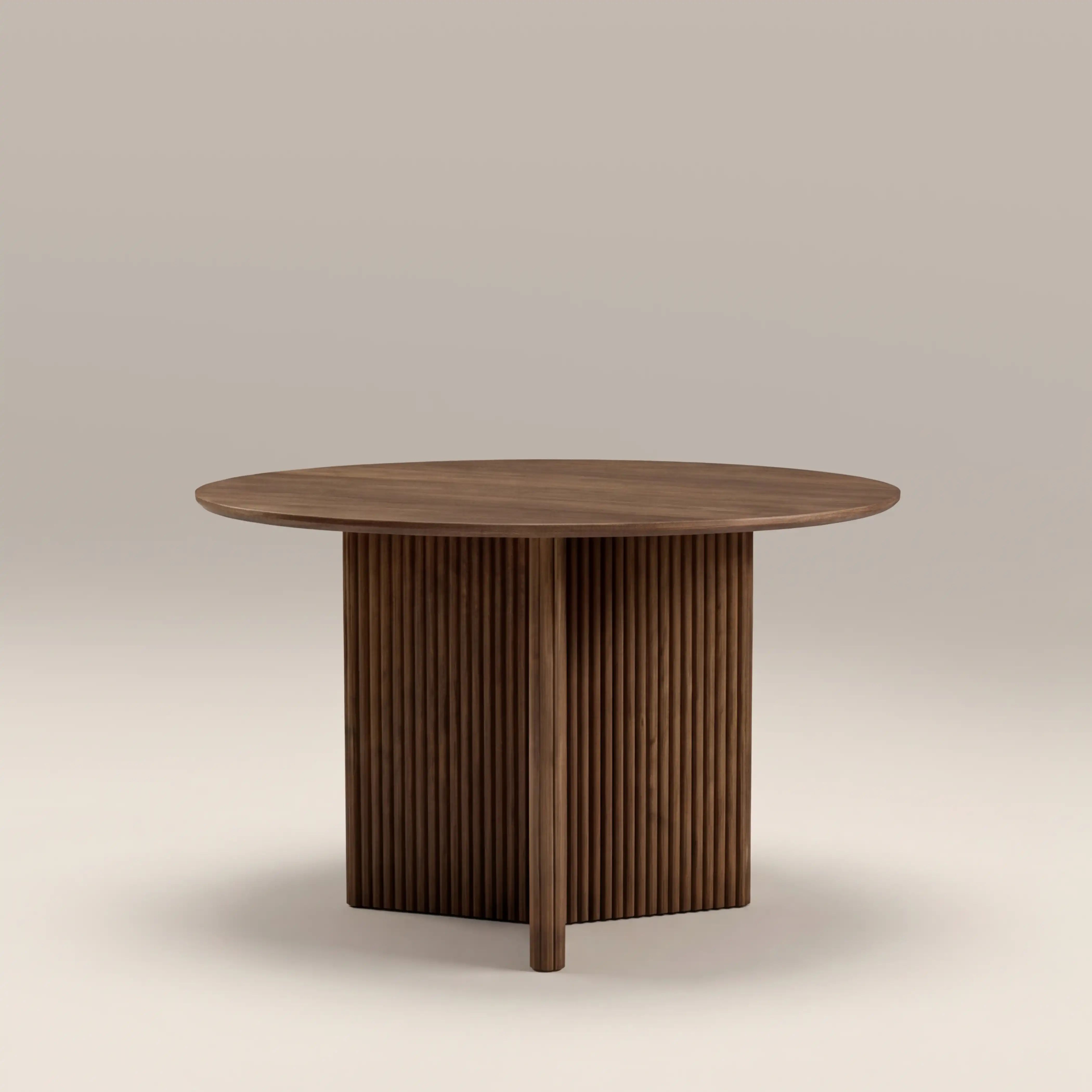 Caleb 4 Seat Round Wooden Dining Table | Walnut - Image 2