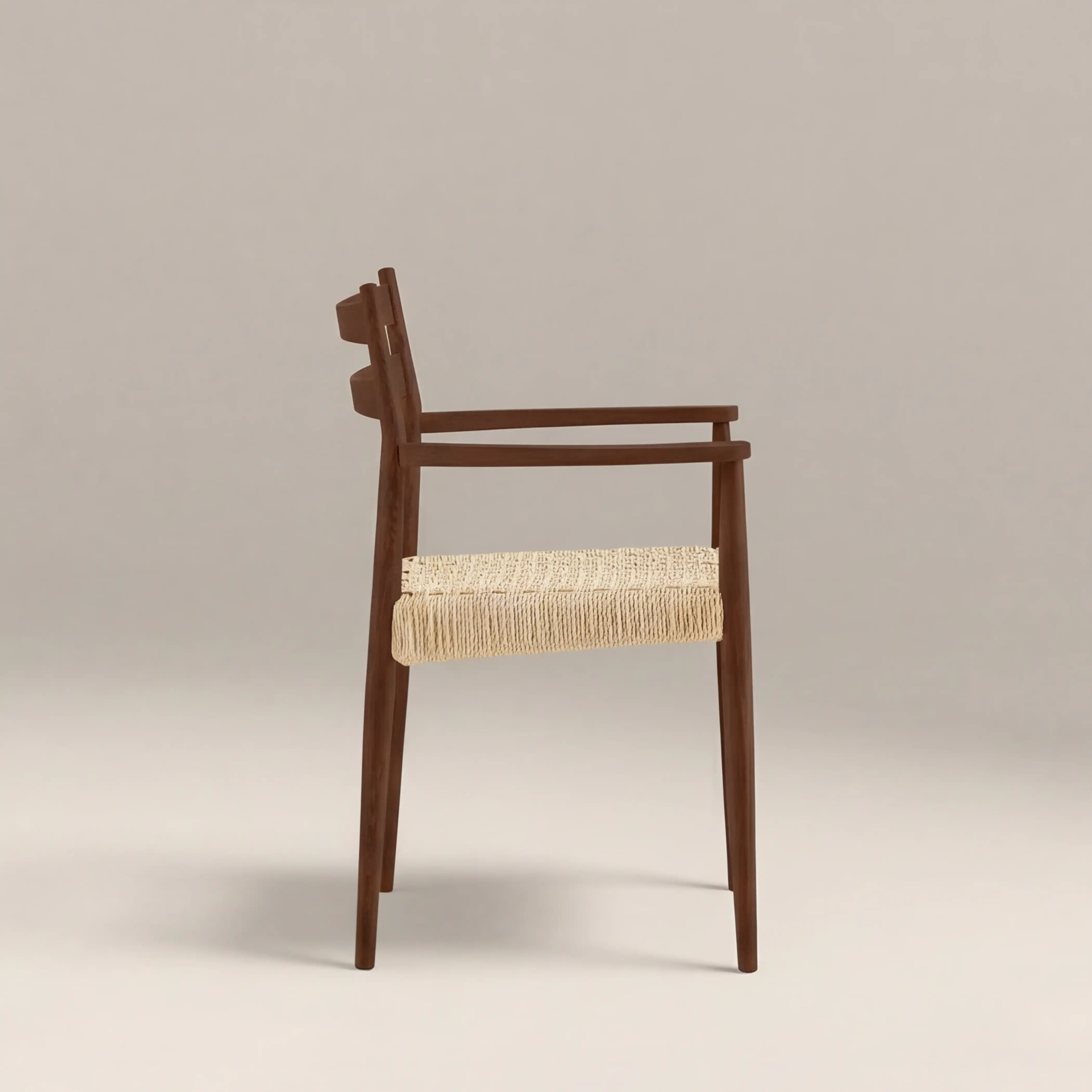 Caleb Wooden Carver Dining Chair | Natural Weave & Walnut - Image 3