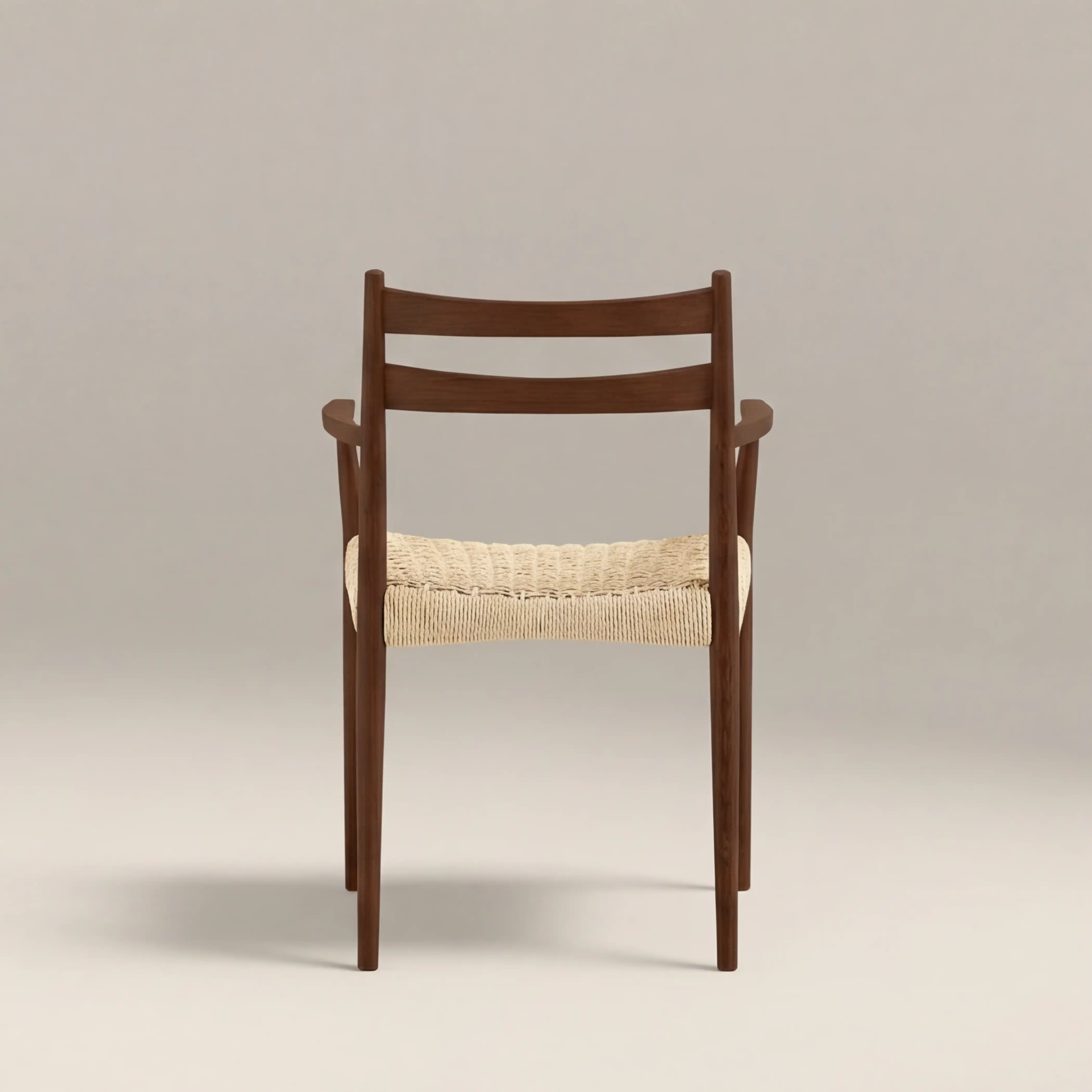 Caleb Wooden Carver Dining Chair | Natural Weave & Walnut - Image 4