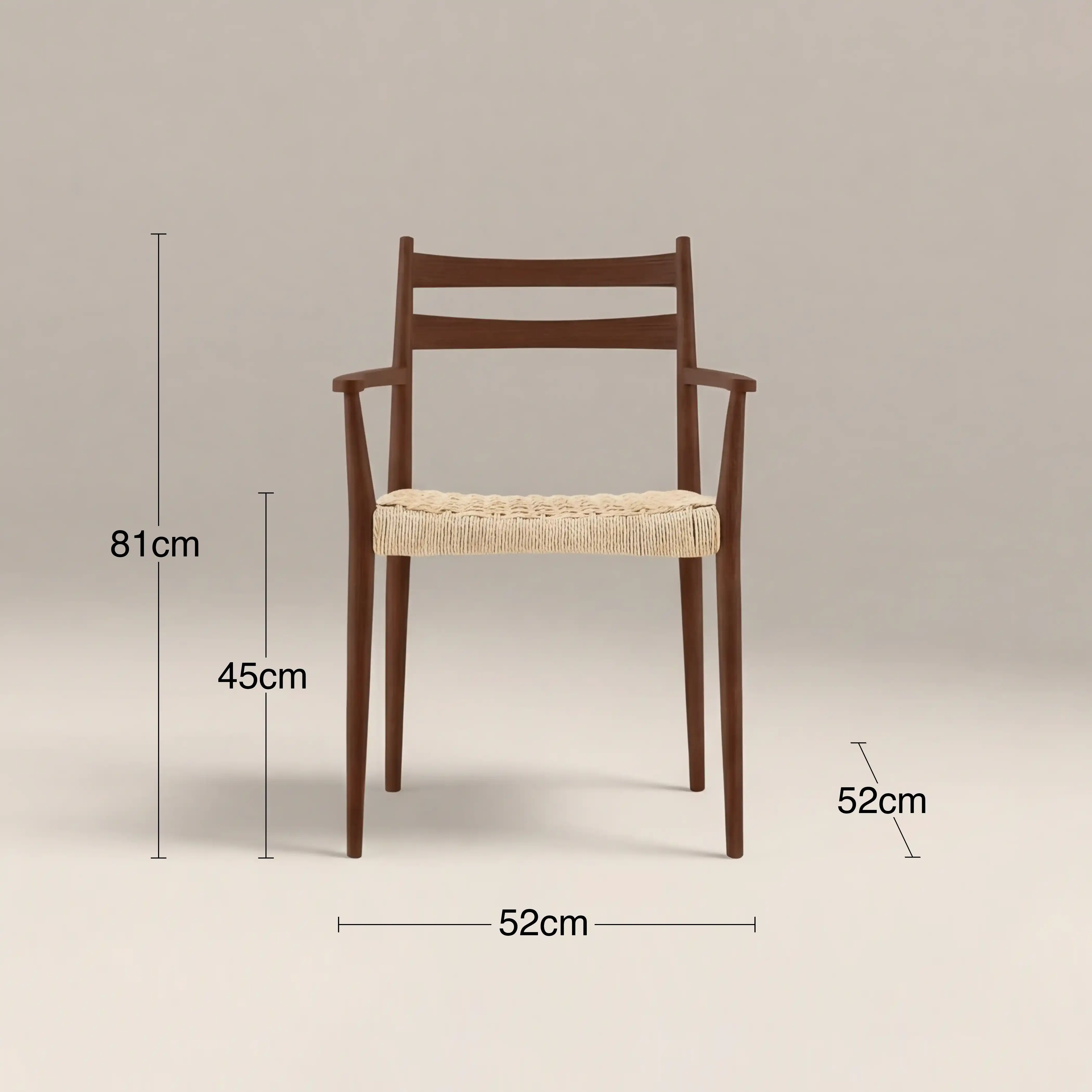 Caleb Wooden Carver Dining Chair | Natural Weave & Walnut - Image 5