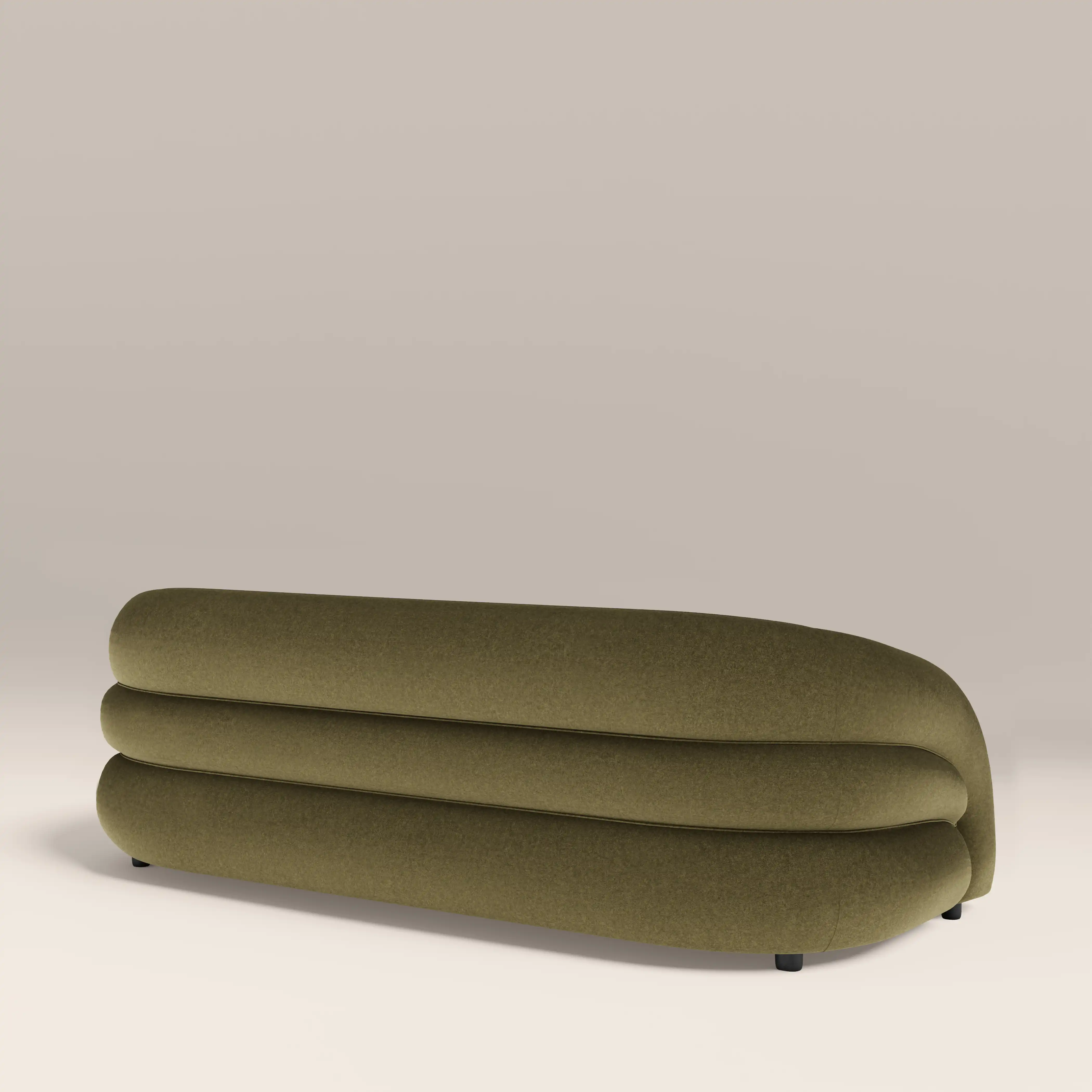 Chaplin 3 Seater Sofa | Moss Green Sustainable Mohair Velvet & Walnut - Image 6