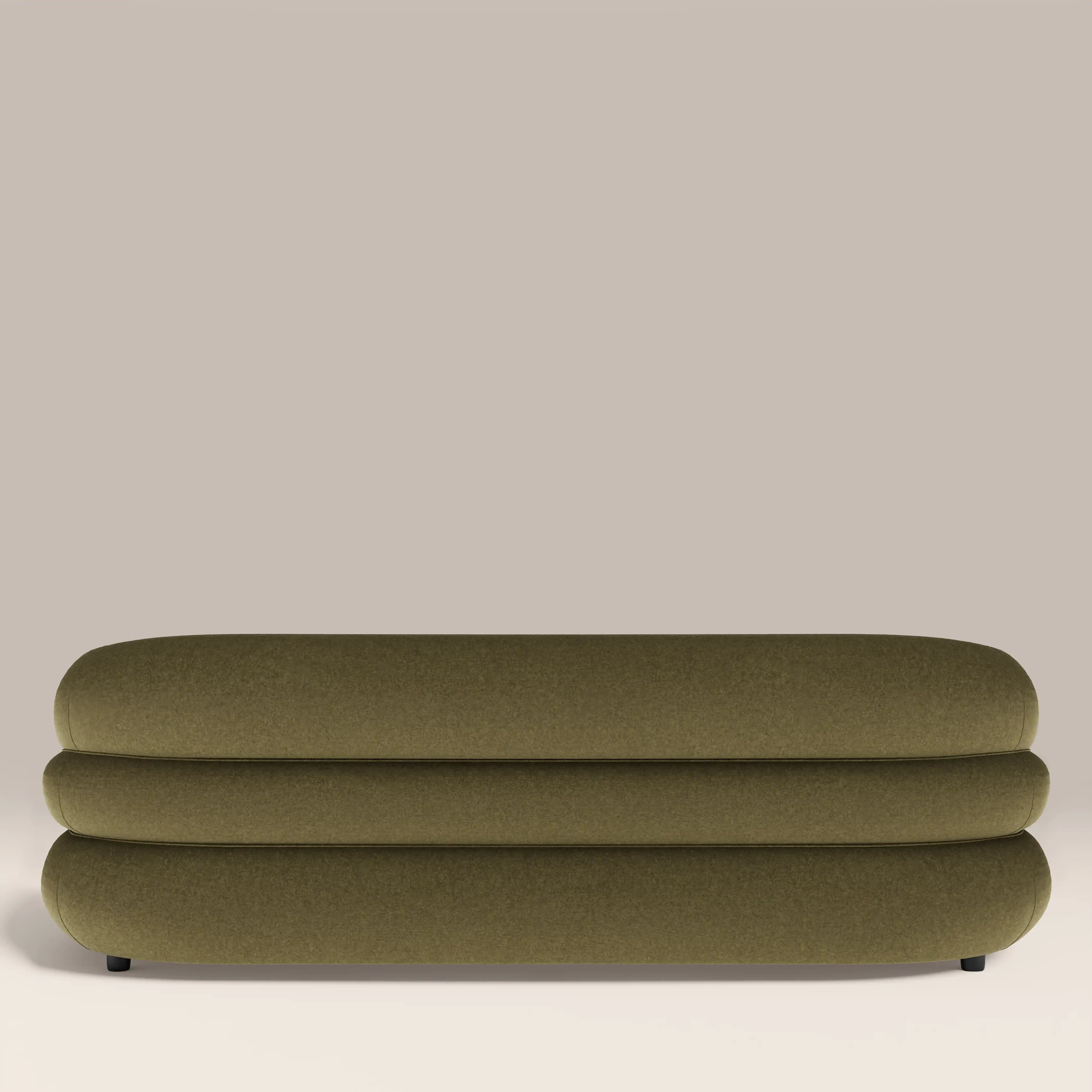 Chaplin 3 Seater Sofa | Moss Green Sustainable Mohair Velvet & Walnut - Image 7