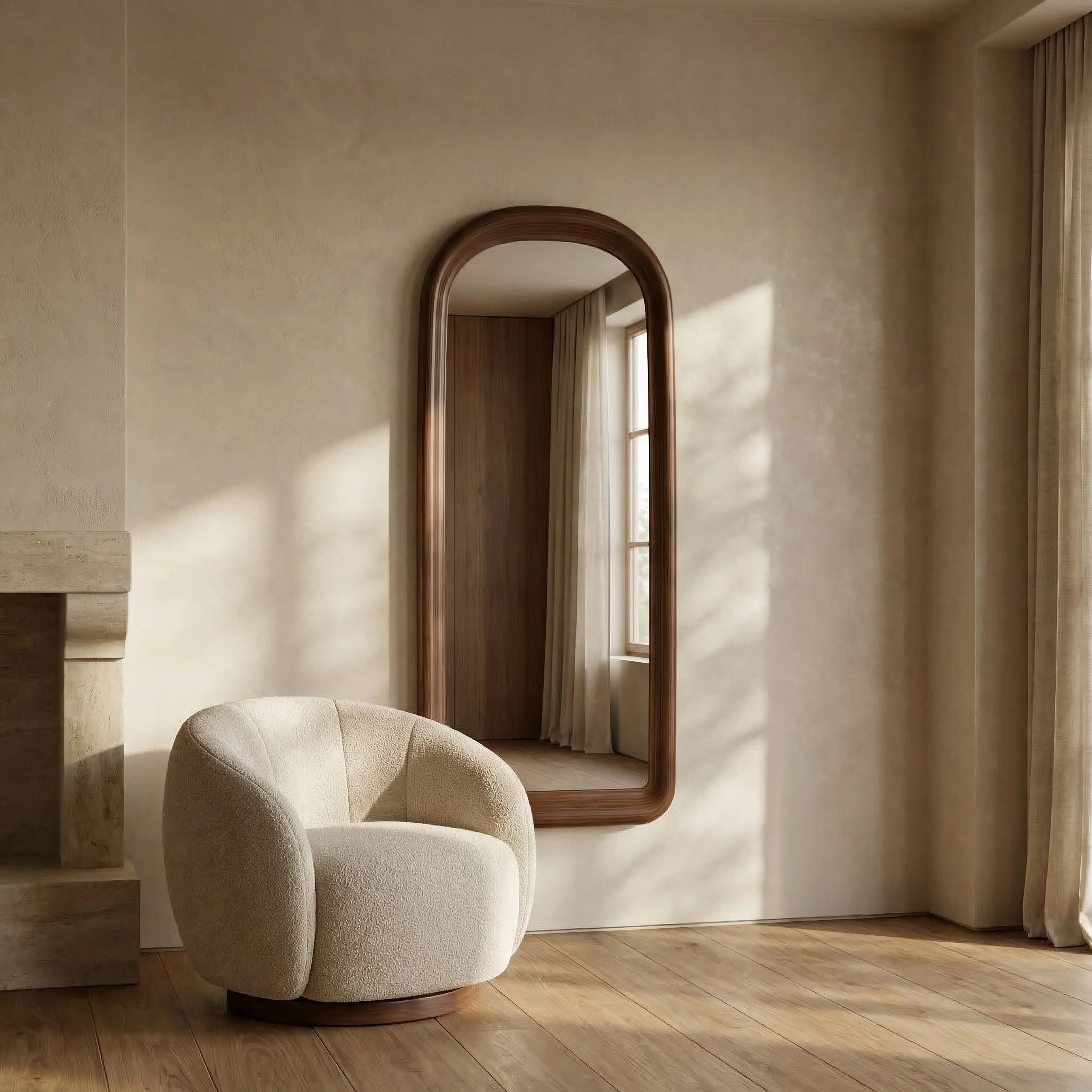 Ciara Arch Full Length Mirror, 170 x 71 cm | Walnut - Image 2