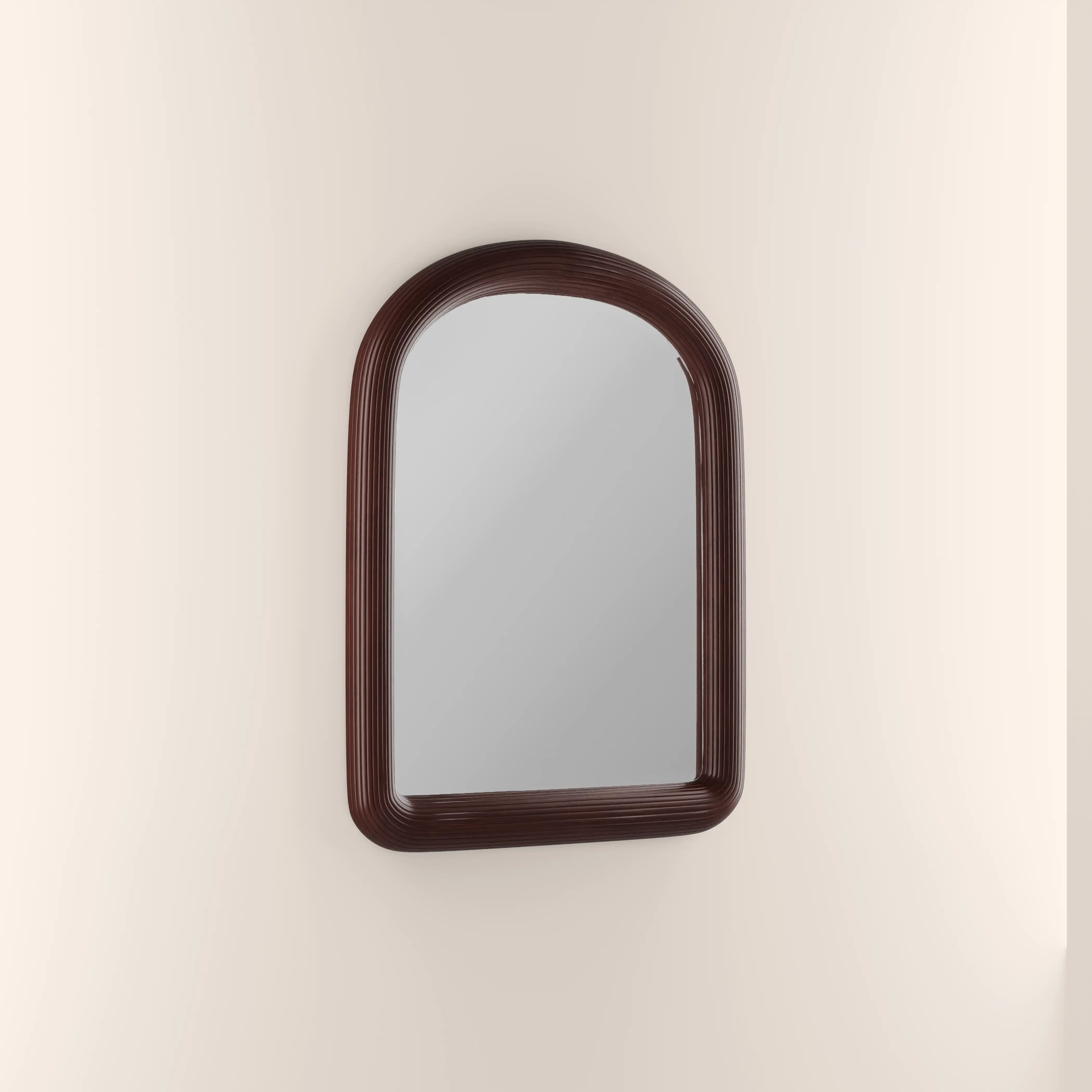 Ciara Arch Wall Mirror, 90 x 71 cm | Walnut - Image 3