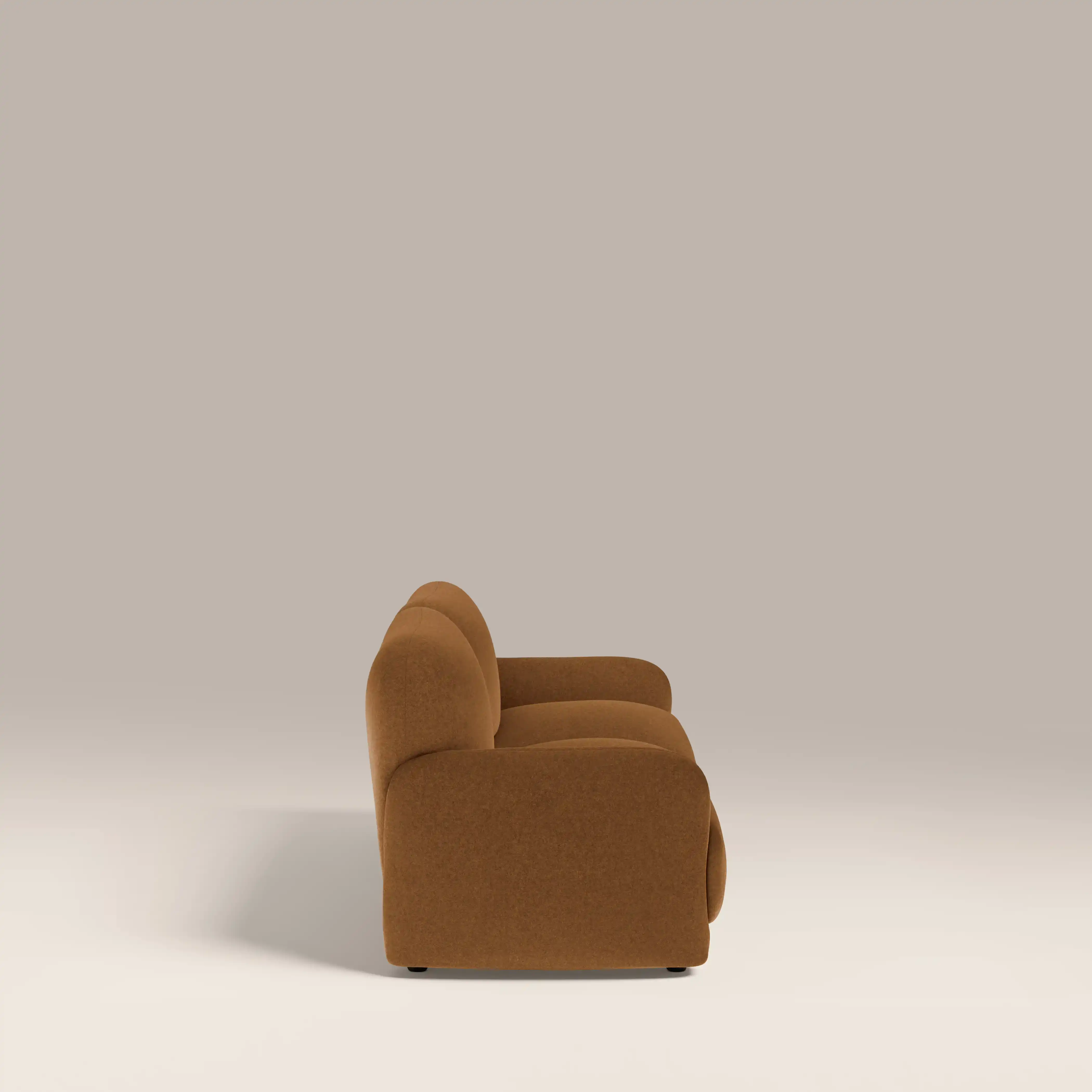 Cloud 3 Seater Sofa | Caramel Brown Sustainable Mohair Velvet - Image 4