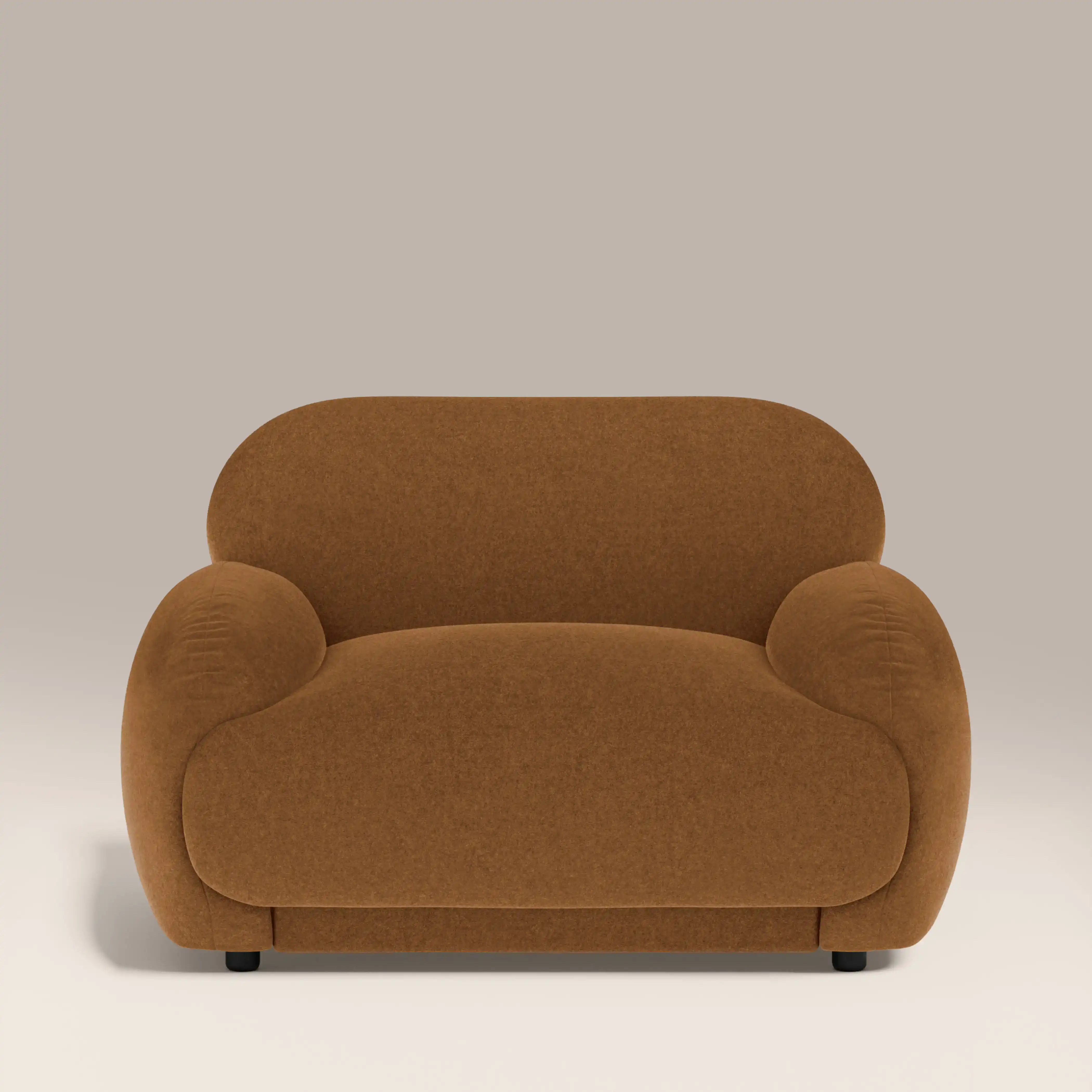 Cloud Armchair | Caramel Brown Sustainable Mohair Velvet