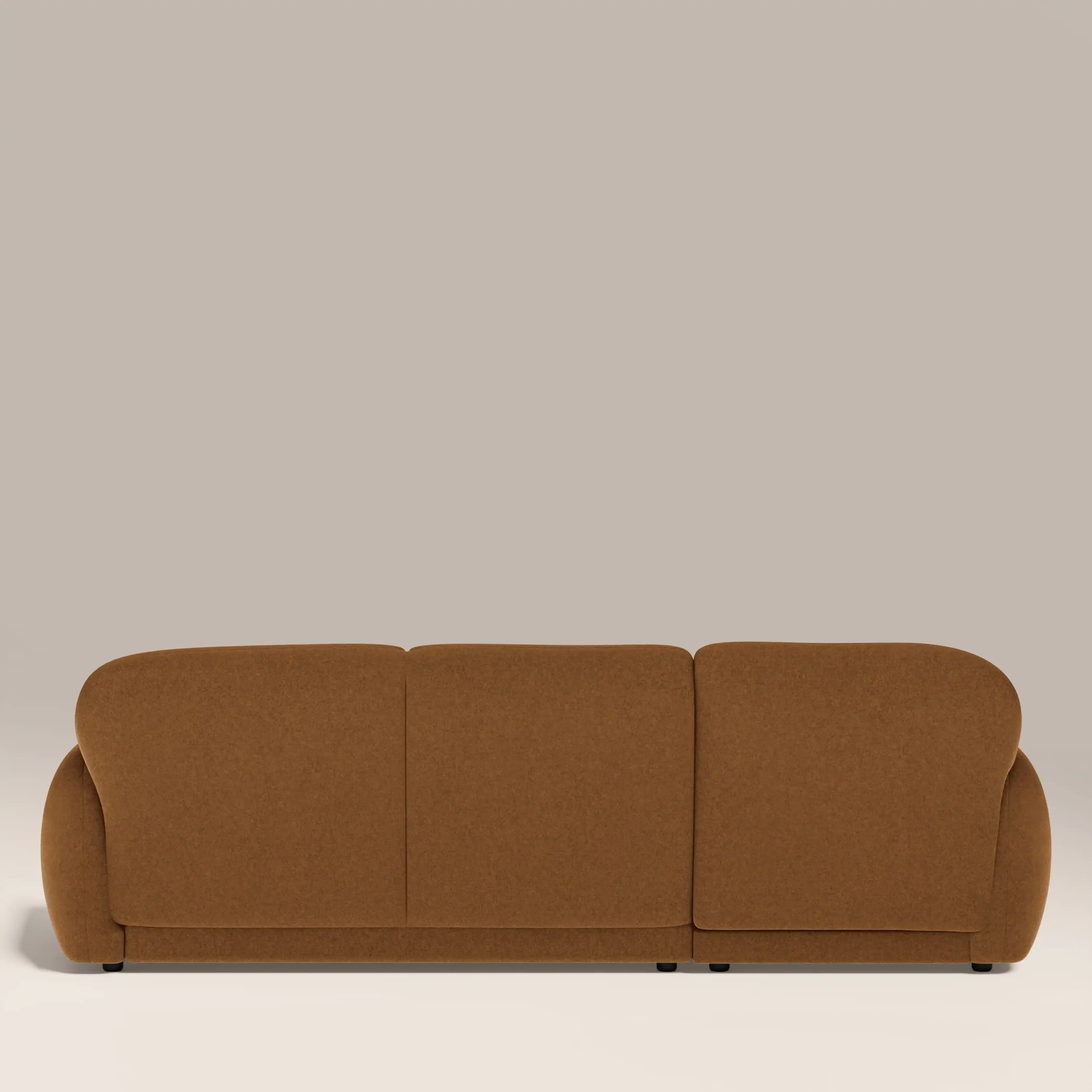 Cloud Left Hand Chaise Sofa | Caramel Brown Sustainable Mohair Velvet - Image 6