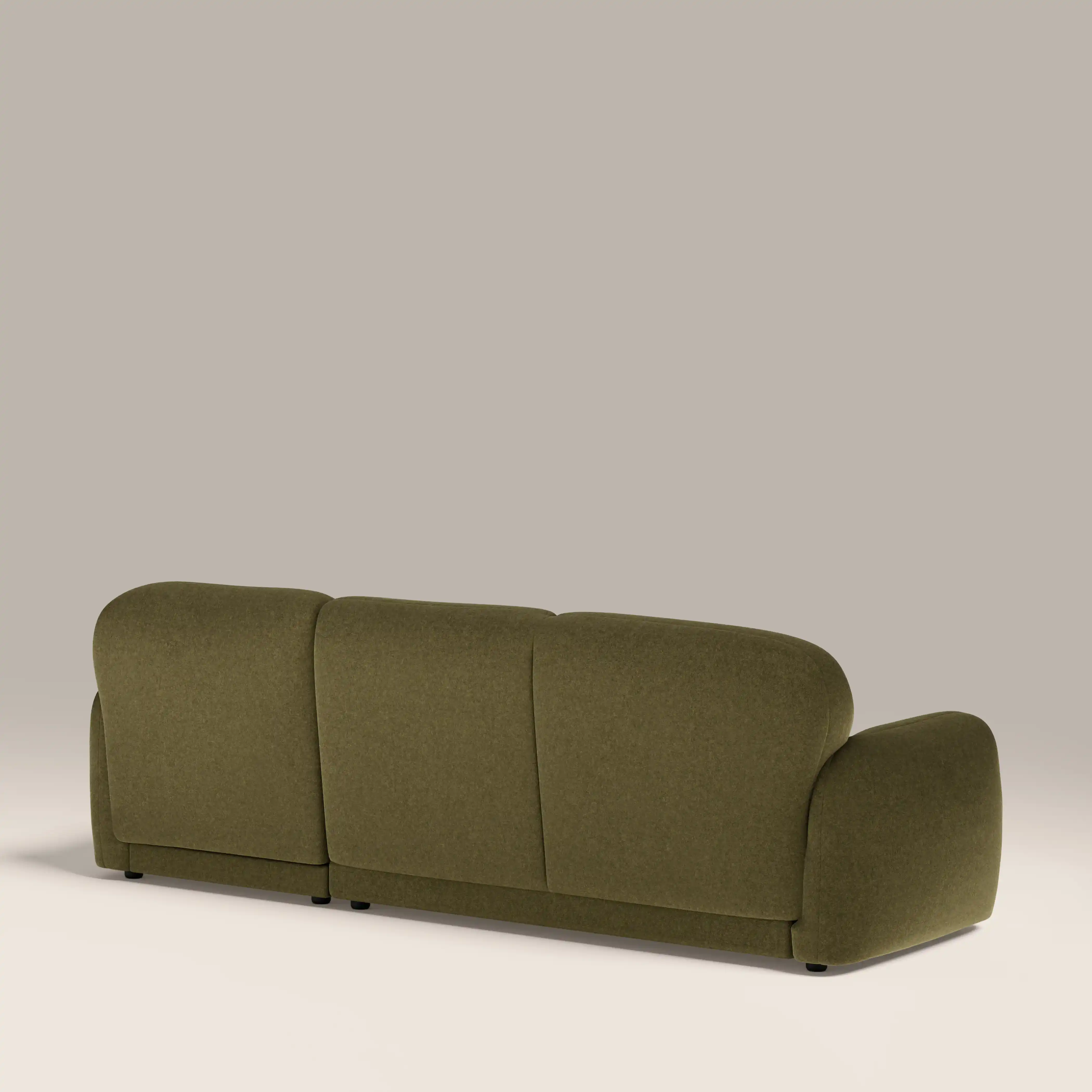 Cloud Right Hand Chaise Sofa | Moss Green Sustainable Mohair Velvet - Image 5