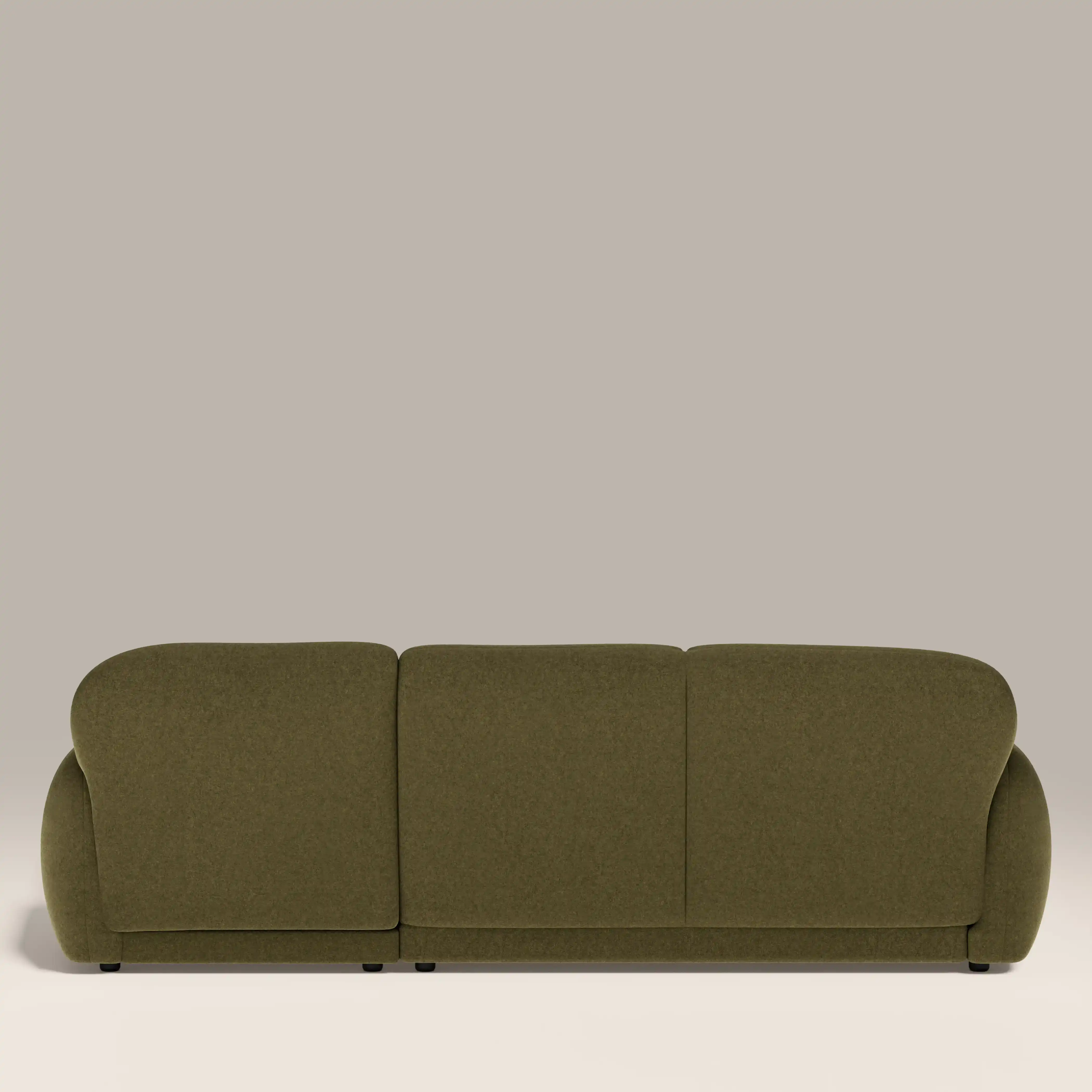 Cloud Right Hand Chaise Sofa | Moss Green Sustainable Mohair Velvet - Image 6