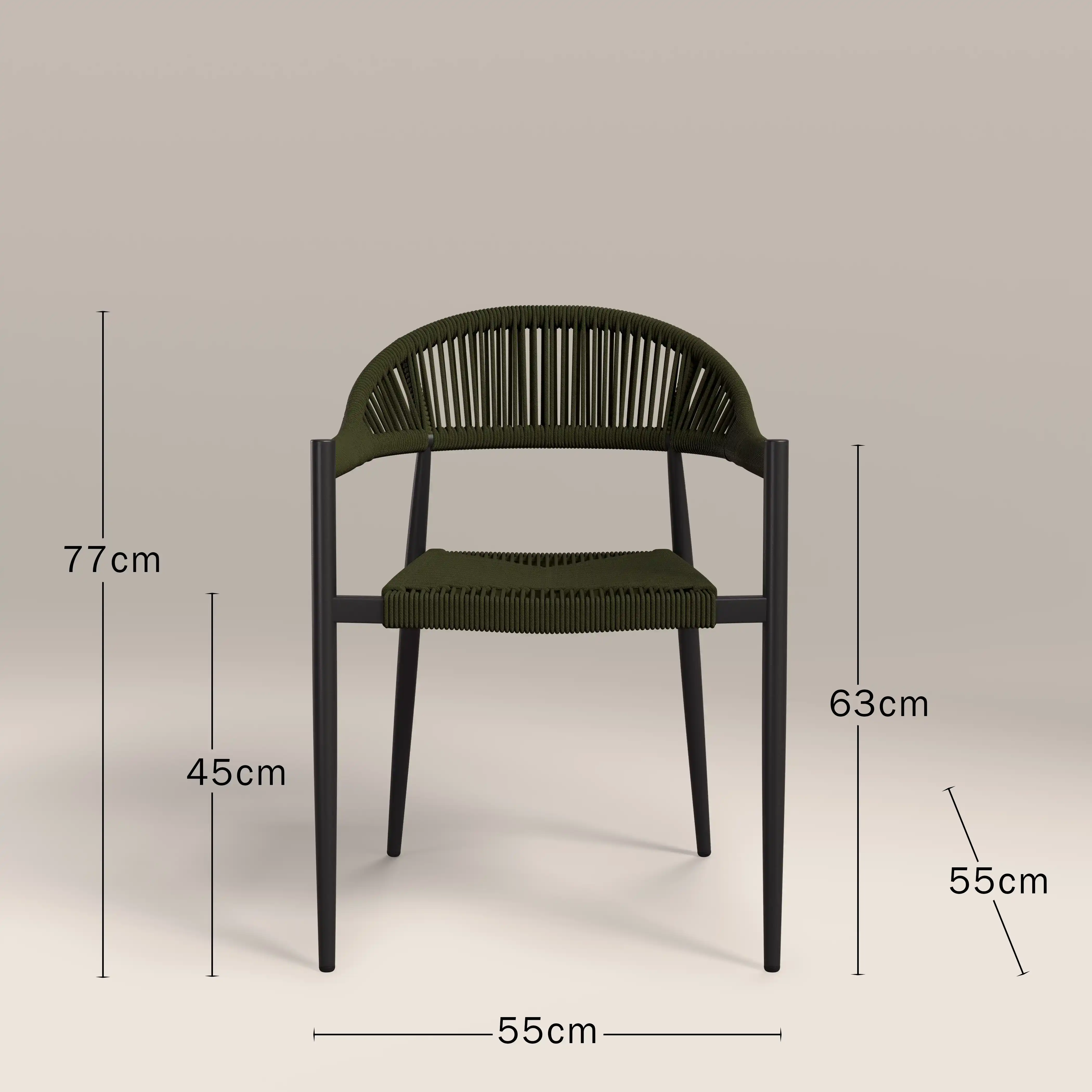 Cole 2 Seat Garden Bistro Set | Oak & Olive Green - Image 5