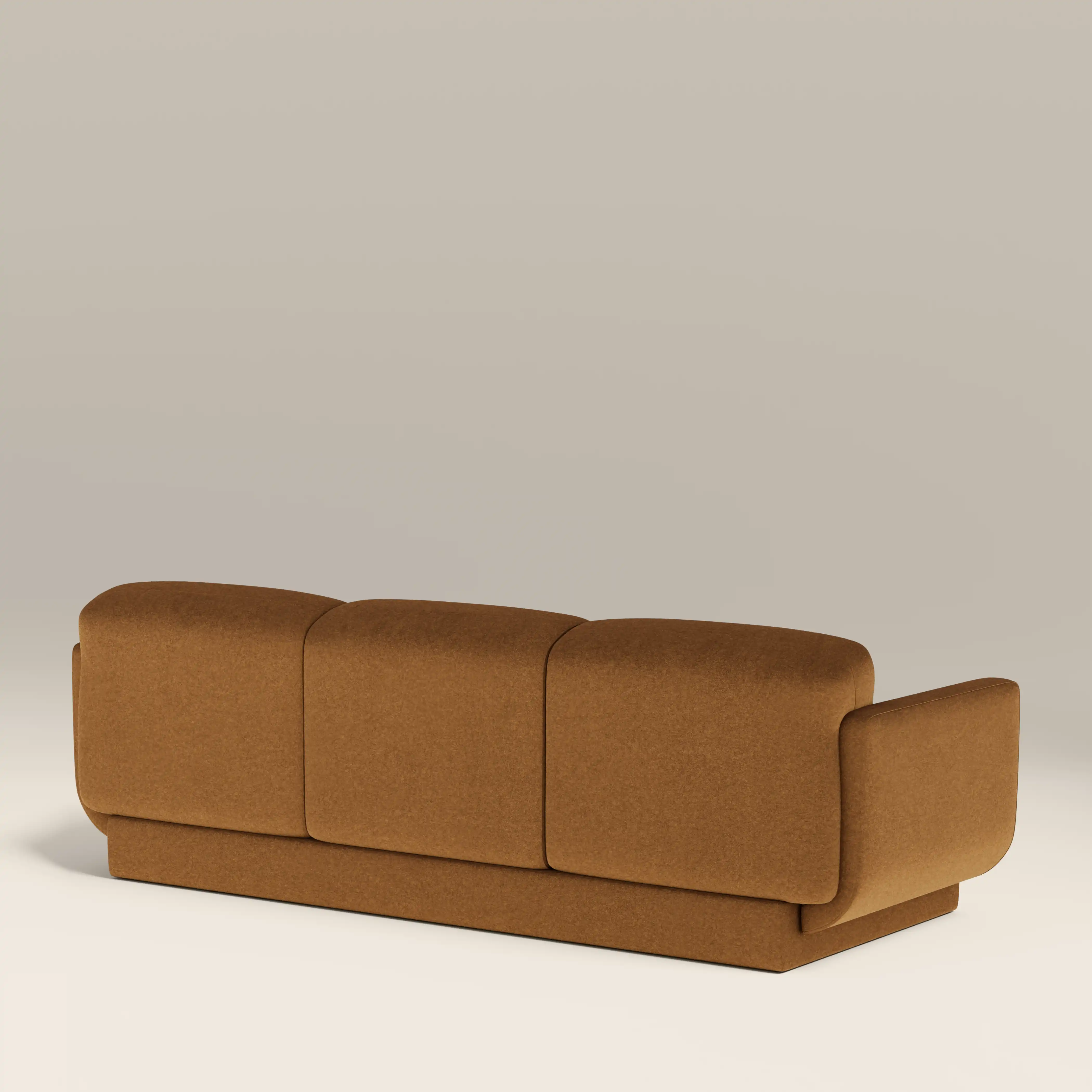 Connick 3 Seater Sofa | Caramel Brown Sustainable Mohair Velvet - Image 7