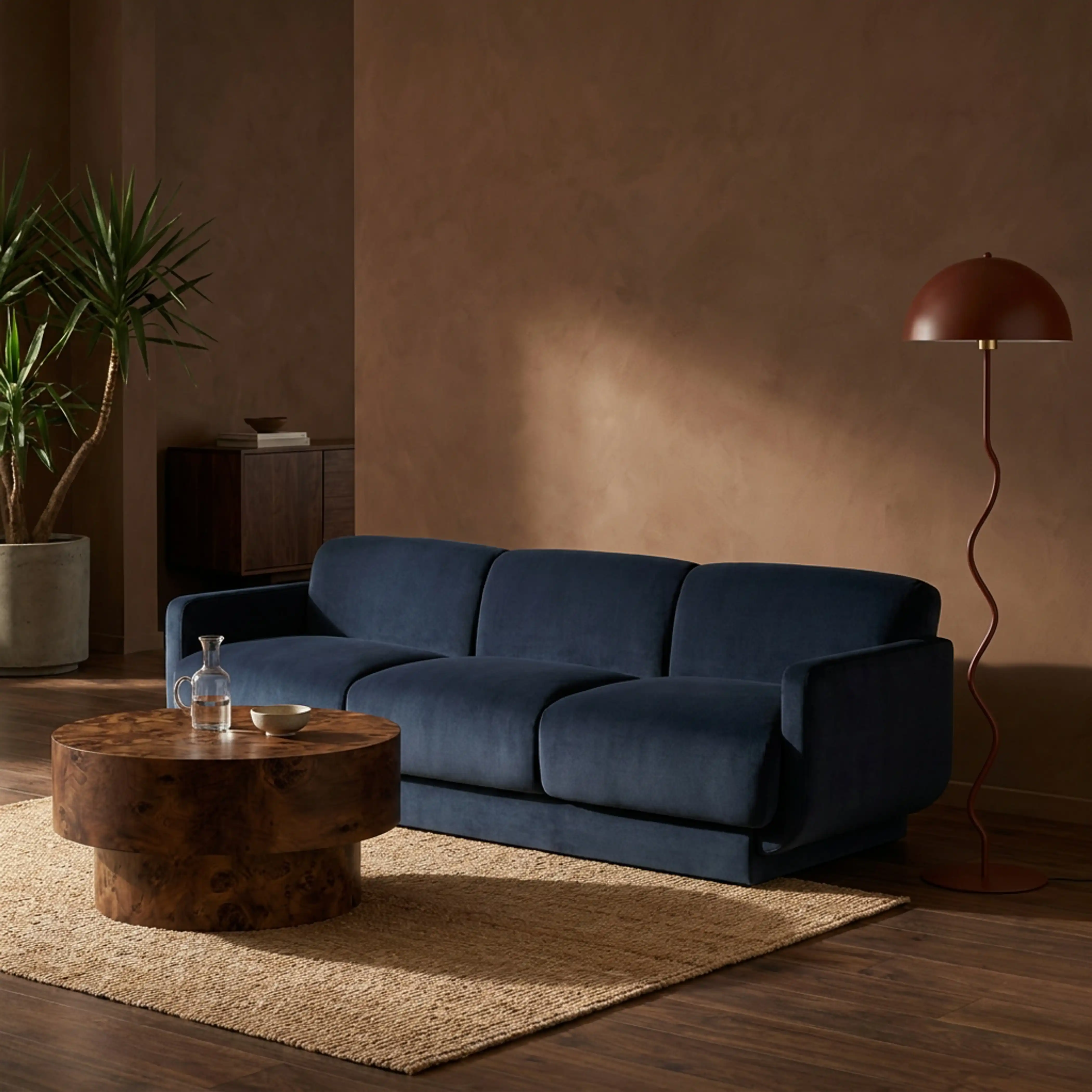 Connick 3 Seater Sofa | Dark Blue Sustainable Velvet - Image 2