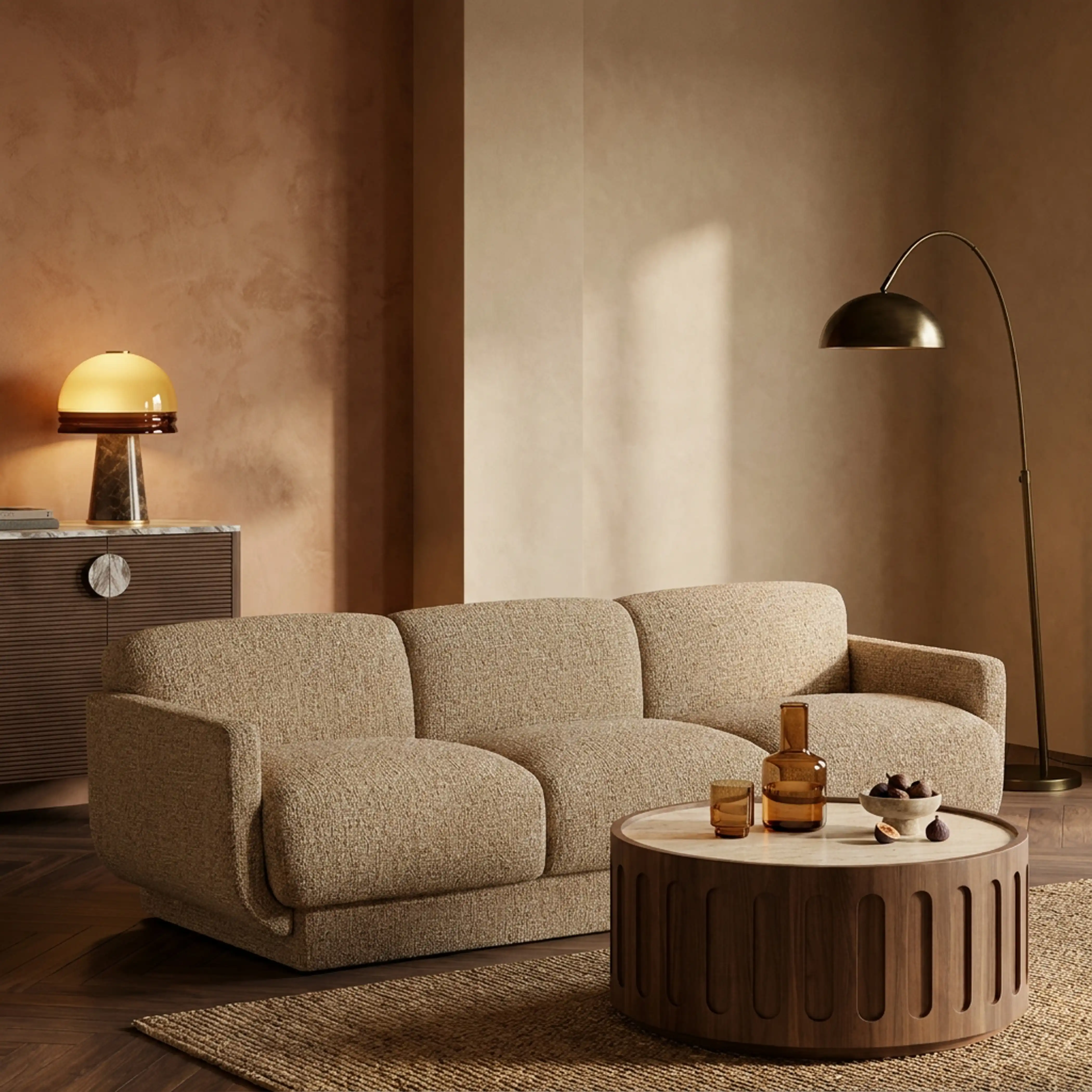Connick 3 Seater Sofa | Speckled Latte Boucle - Image 2