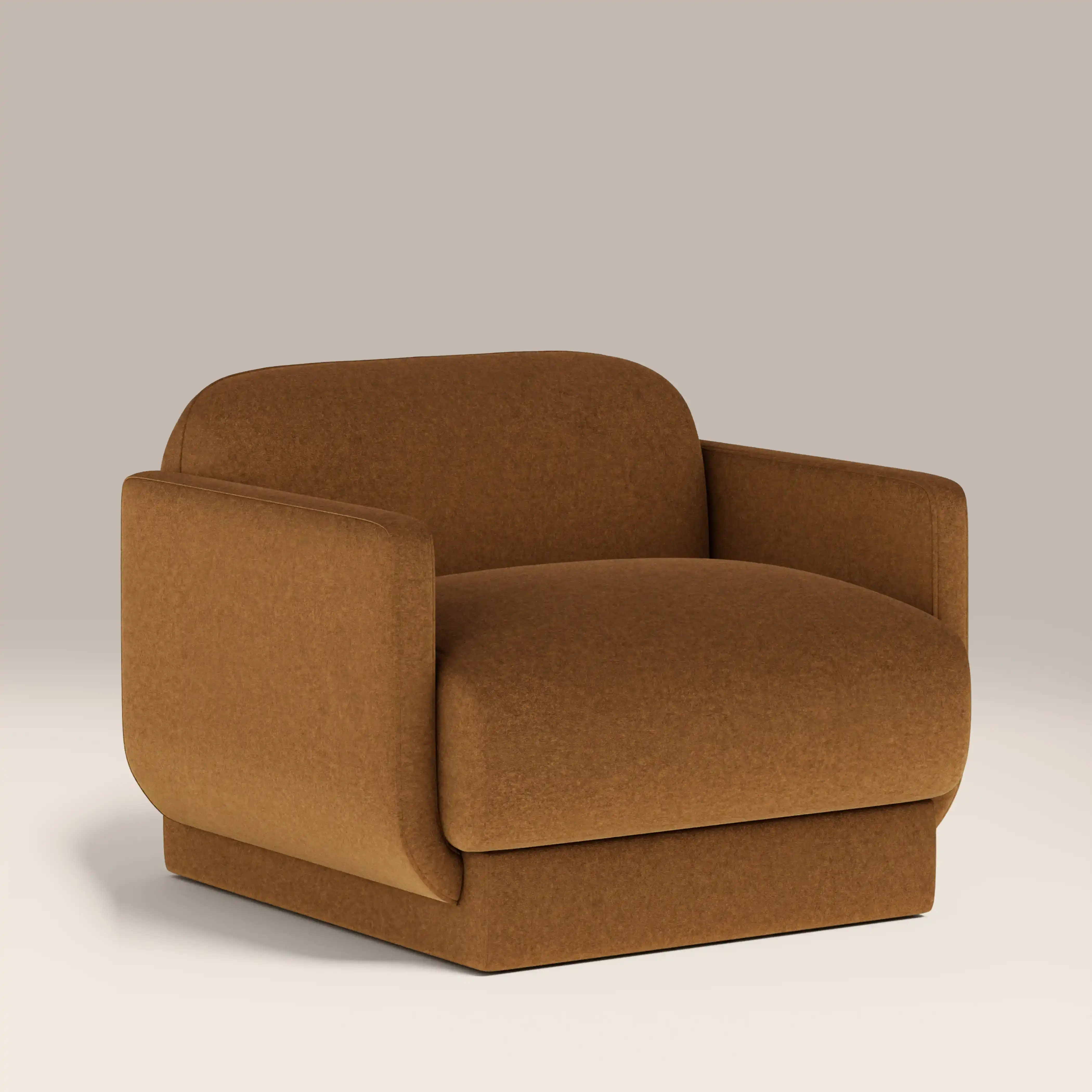 Connick Armchair | Caramel Brown Sustainable Mohair Velvet - Image 3
