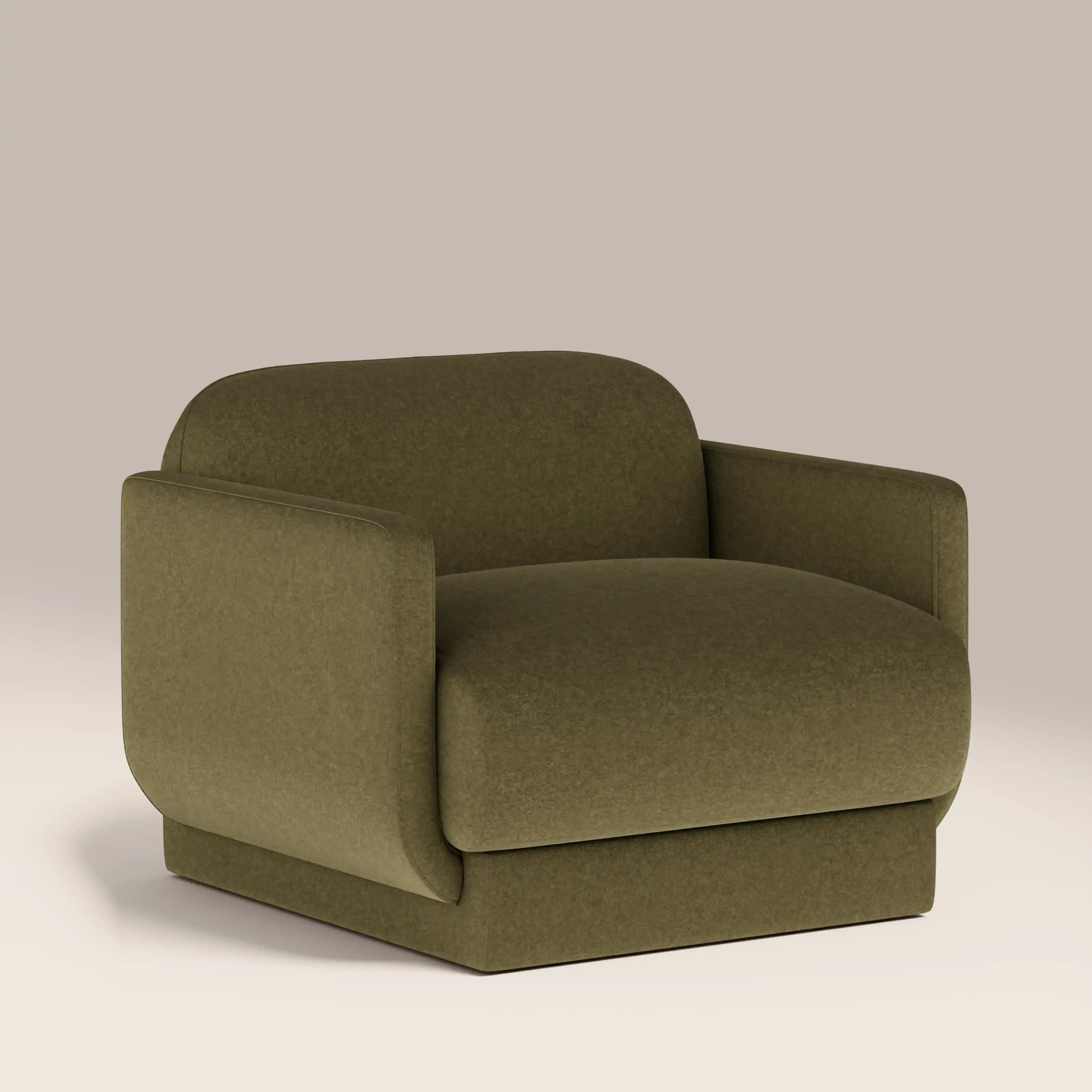 Connick Armchair | Moss Green Sustainable Mohair Velvet - Image 3