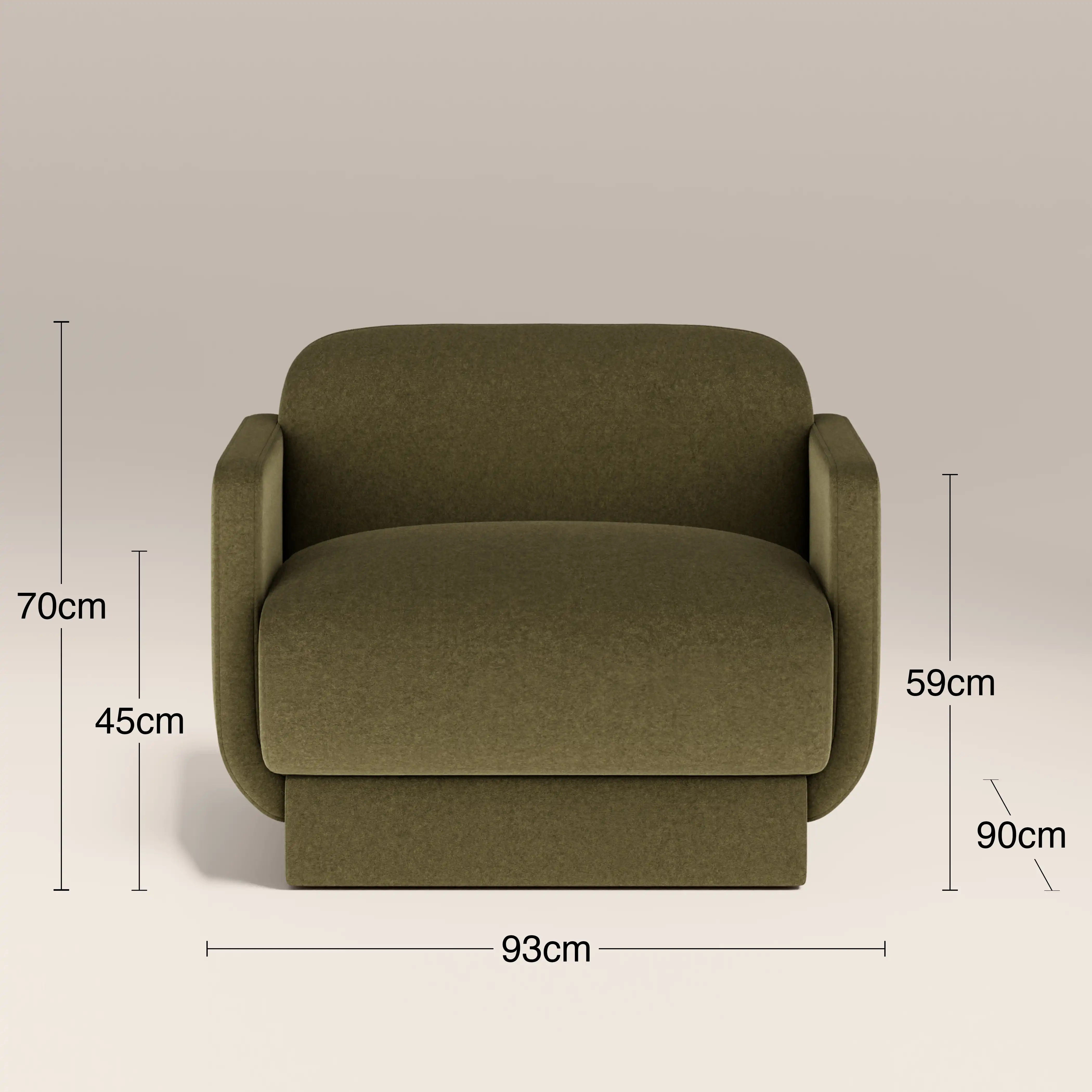Connick Armchair | Moss Green Sustainable Mohair Velvet - Image 8