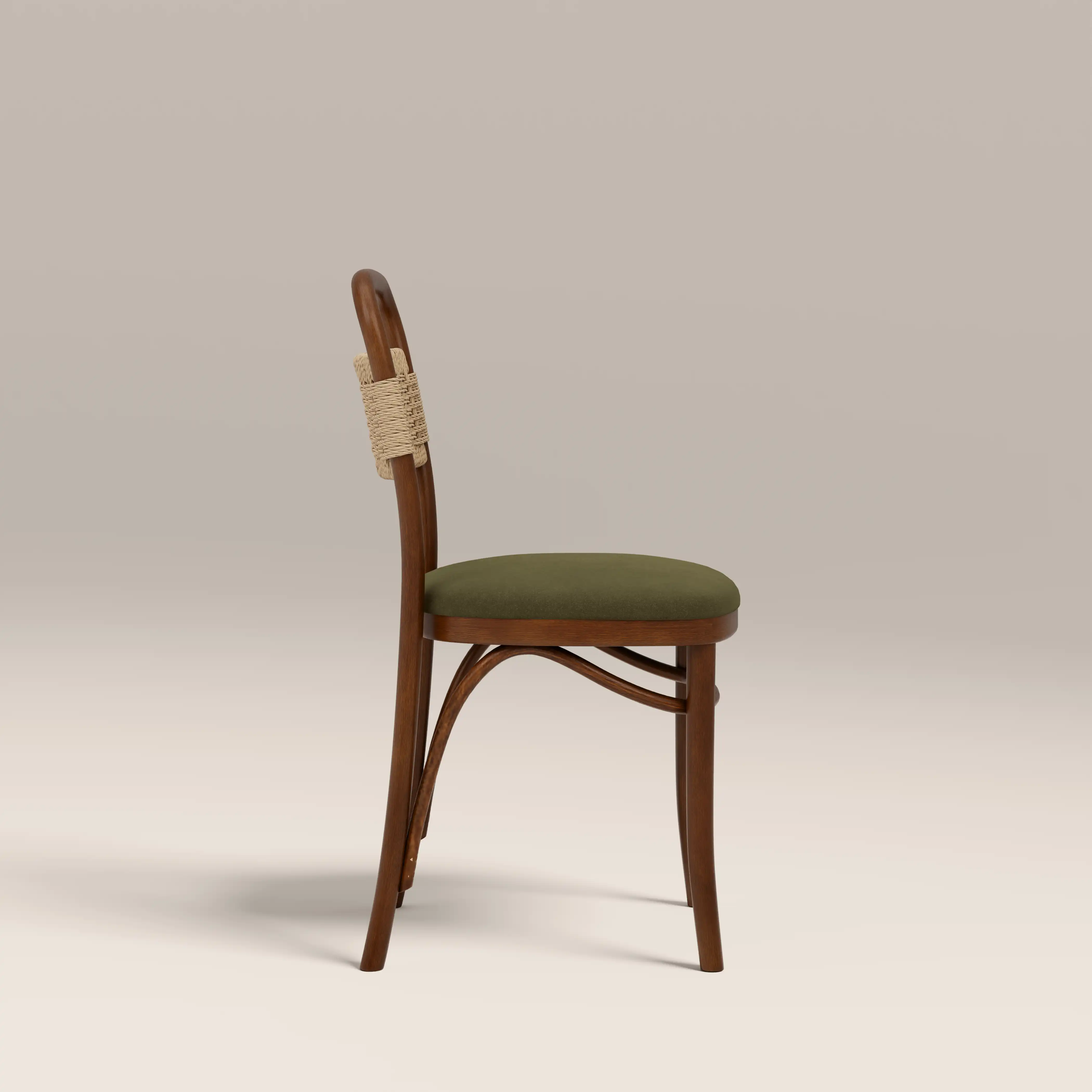 Daisy Wooden Dining Chair | Olive Green Sustainable Velvet & Walnut - Image 5