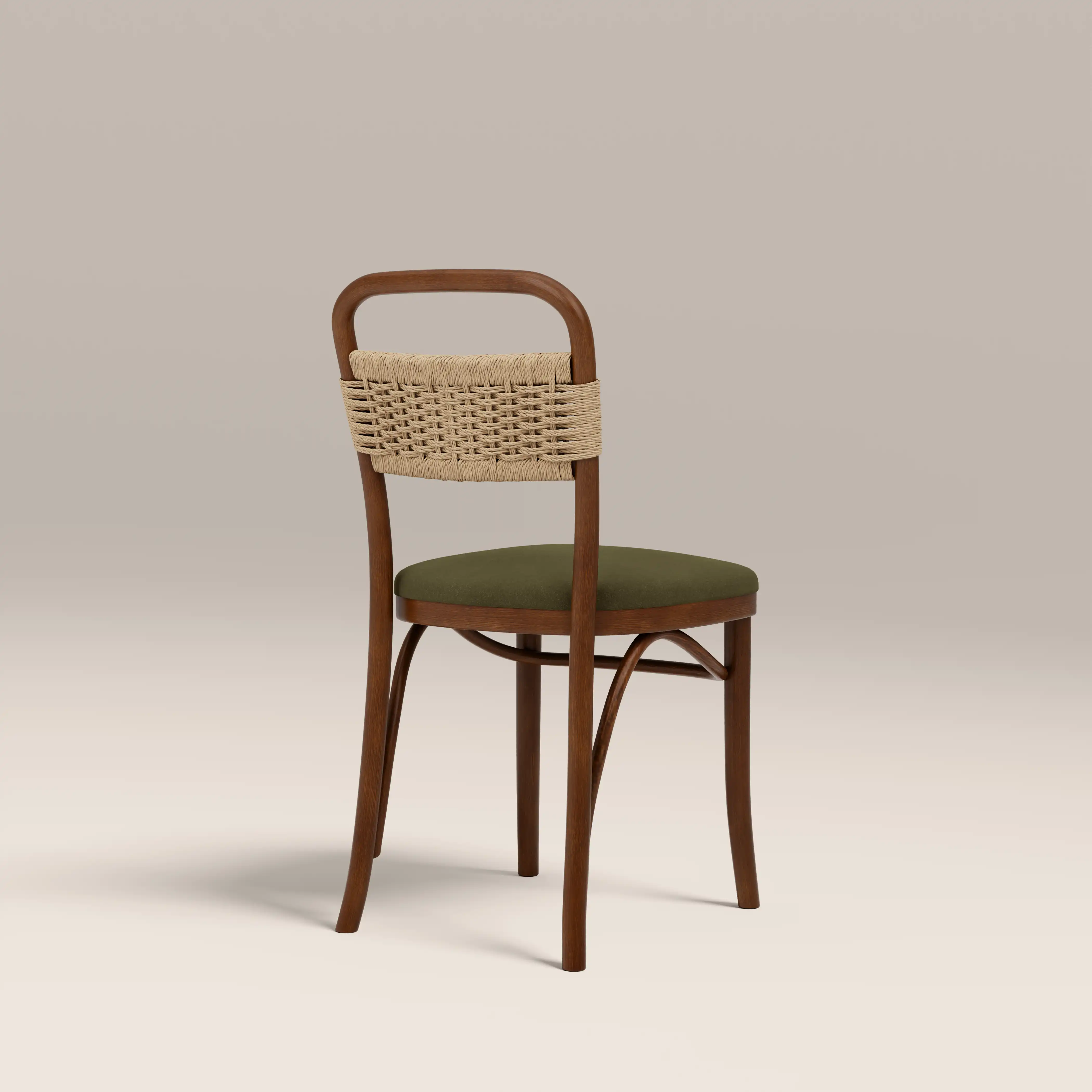 Daisy Wooden Dining Chair | Olive Green Sustainable Velvet & Walnut - Image 6