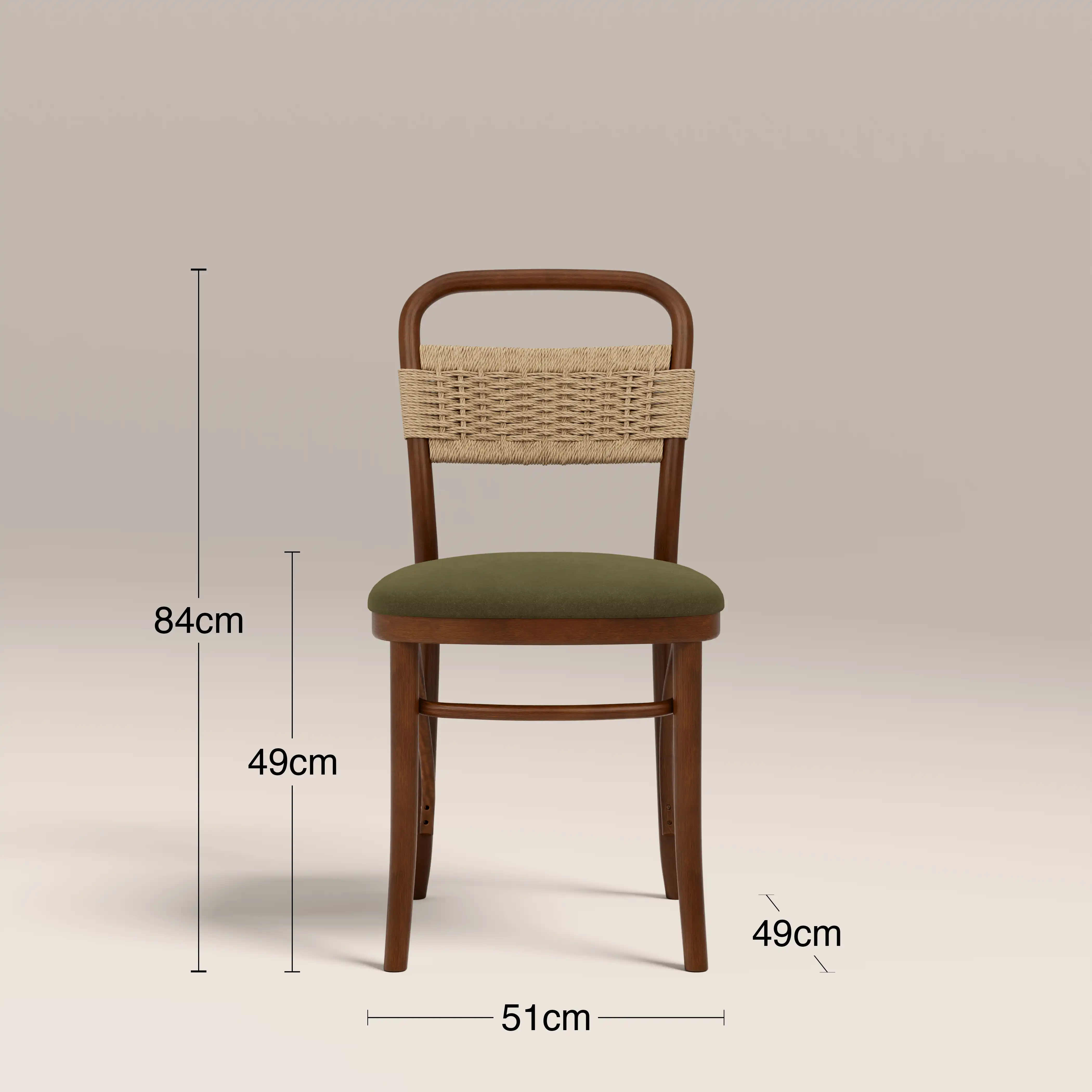 Daisy Wooden Dining Chair | Olive Green Sustainable Velvet & Walnut - Image 8