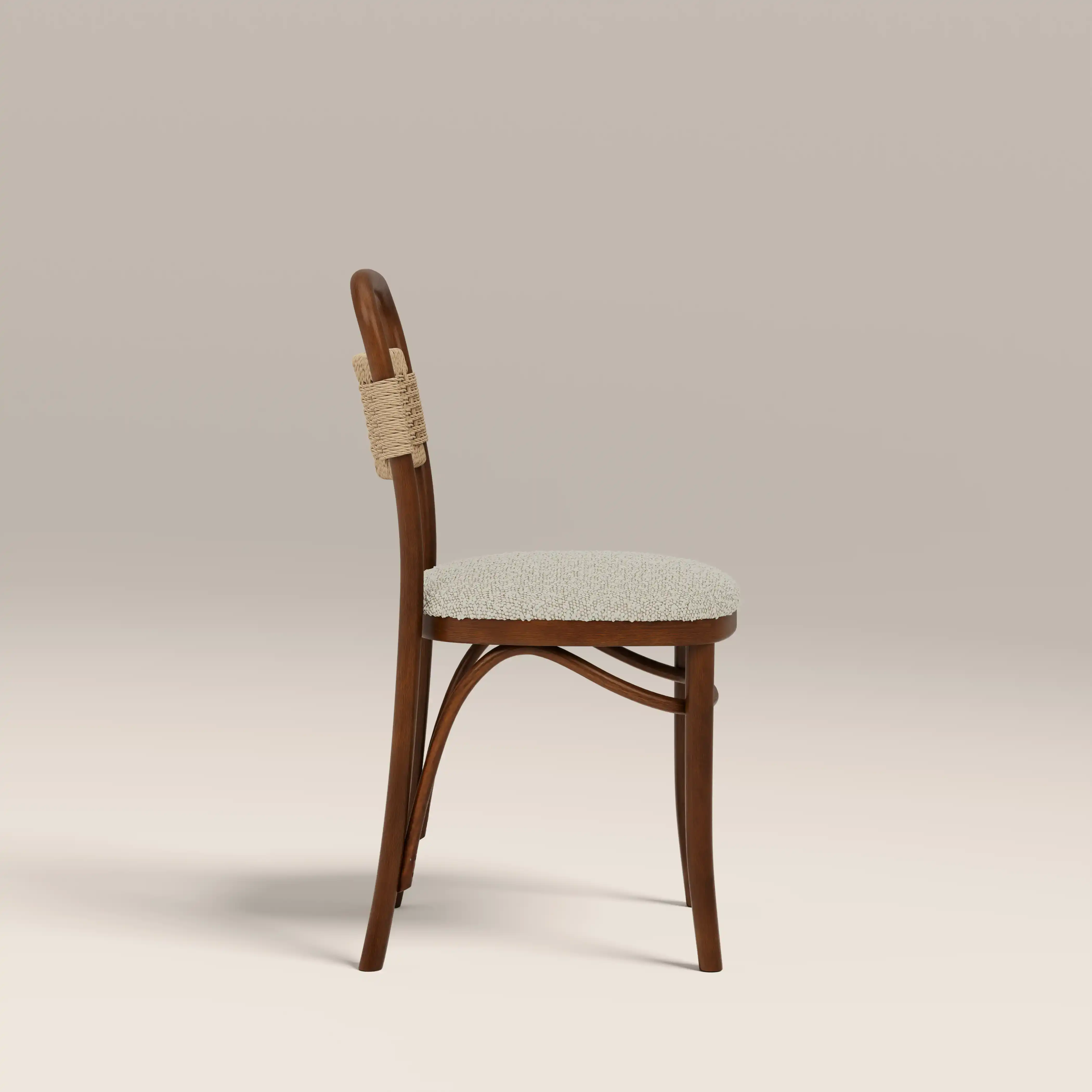 Daisy Wooden Dining Chair | Speckled Stone Sustainable Boucle & Walnut - Image 4
