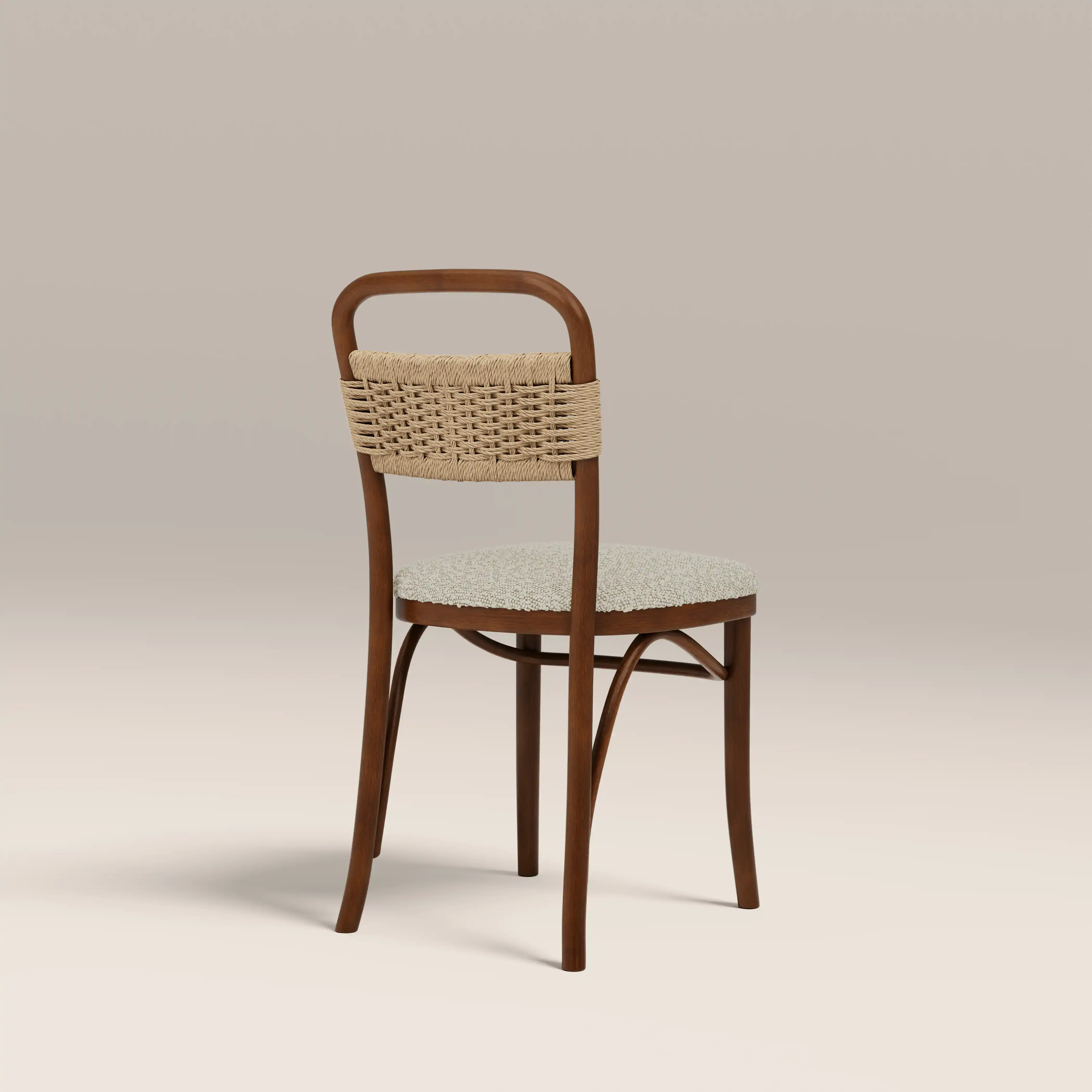 Daisy Wooden Dining Chair | Speckled Stone Sustainable Boucle & Walnut - Image 5